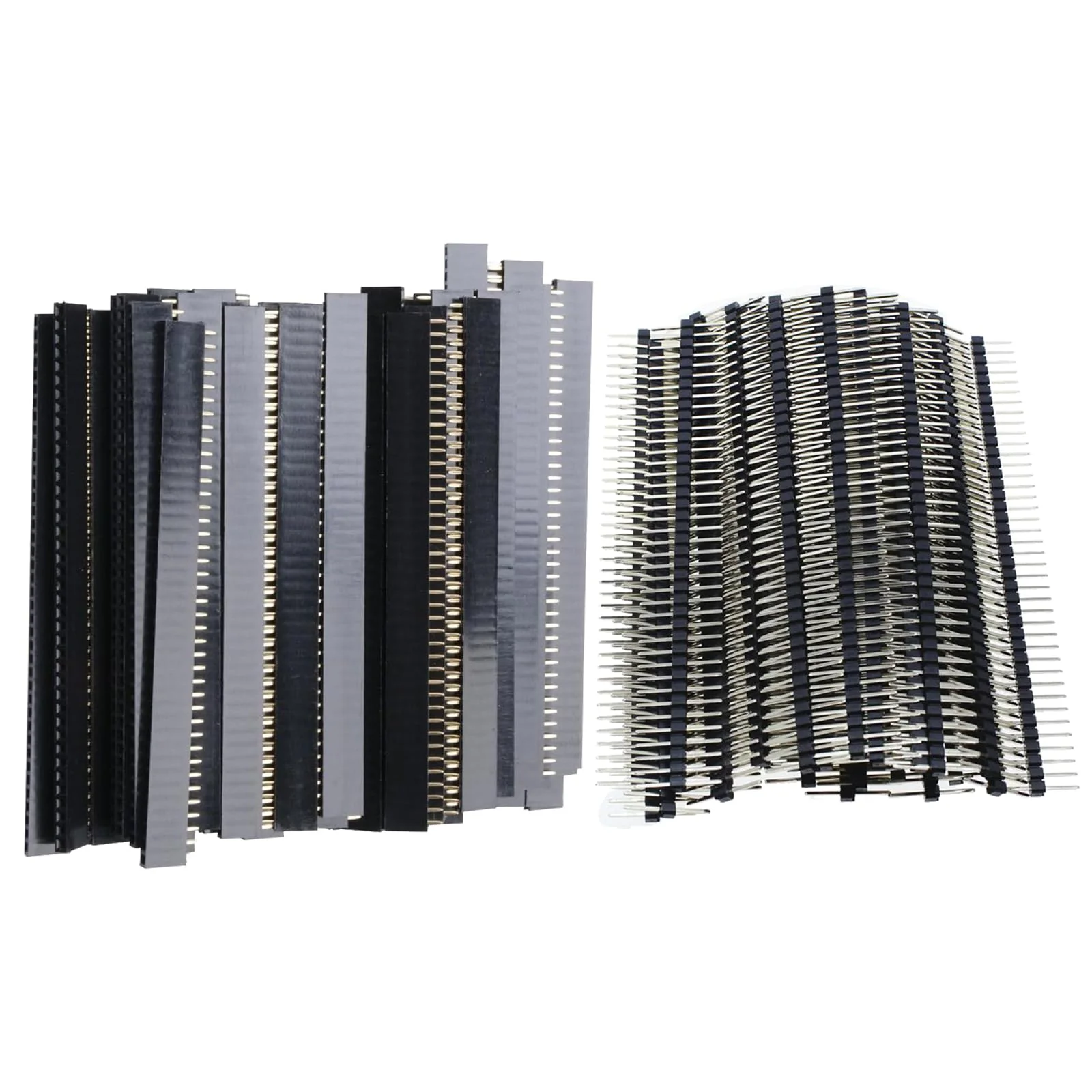Single Row Female Header, Single Row Header Connector, Female Male Pin Header, Female Pin Header Connector Kit, 40 Pins, 2.54 mm Pitch, Single Row, Straight, 40 Pieces