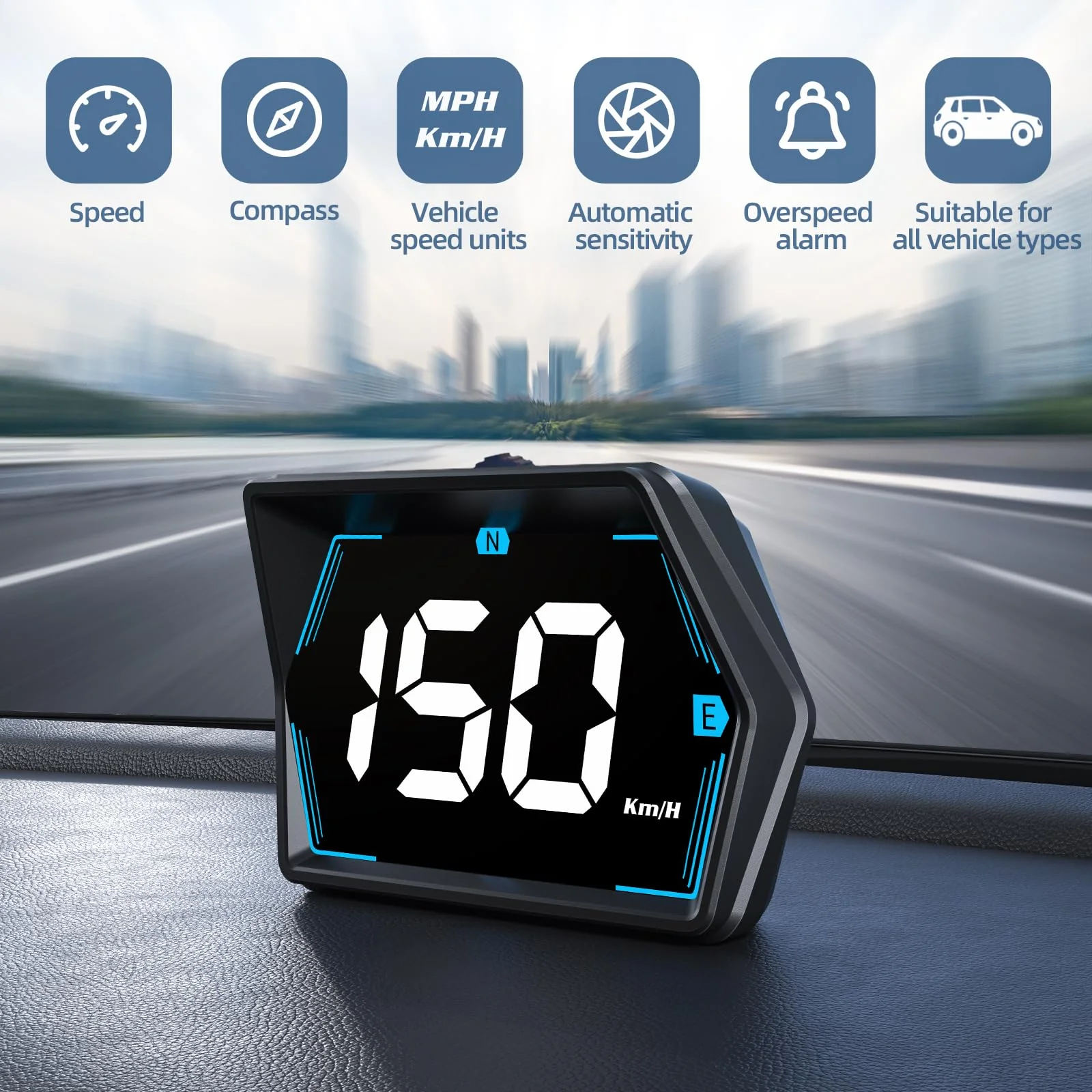 SinoTrack GPS Speedometer Universal MPH Speedometer Heads-Up Display for Car GPS Speedometer Large Screen HUD with Over Speed Alarm Fatigued Driving Alert for All Vehicle - Image 5