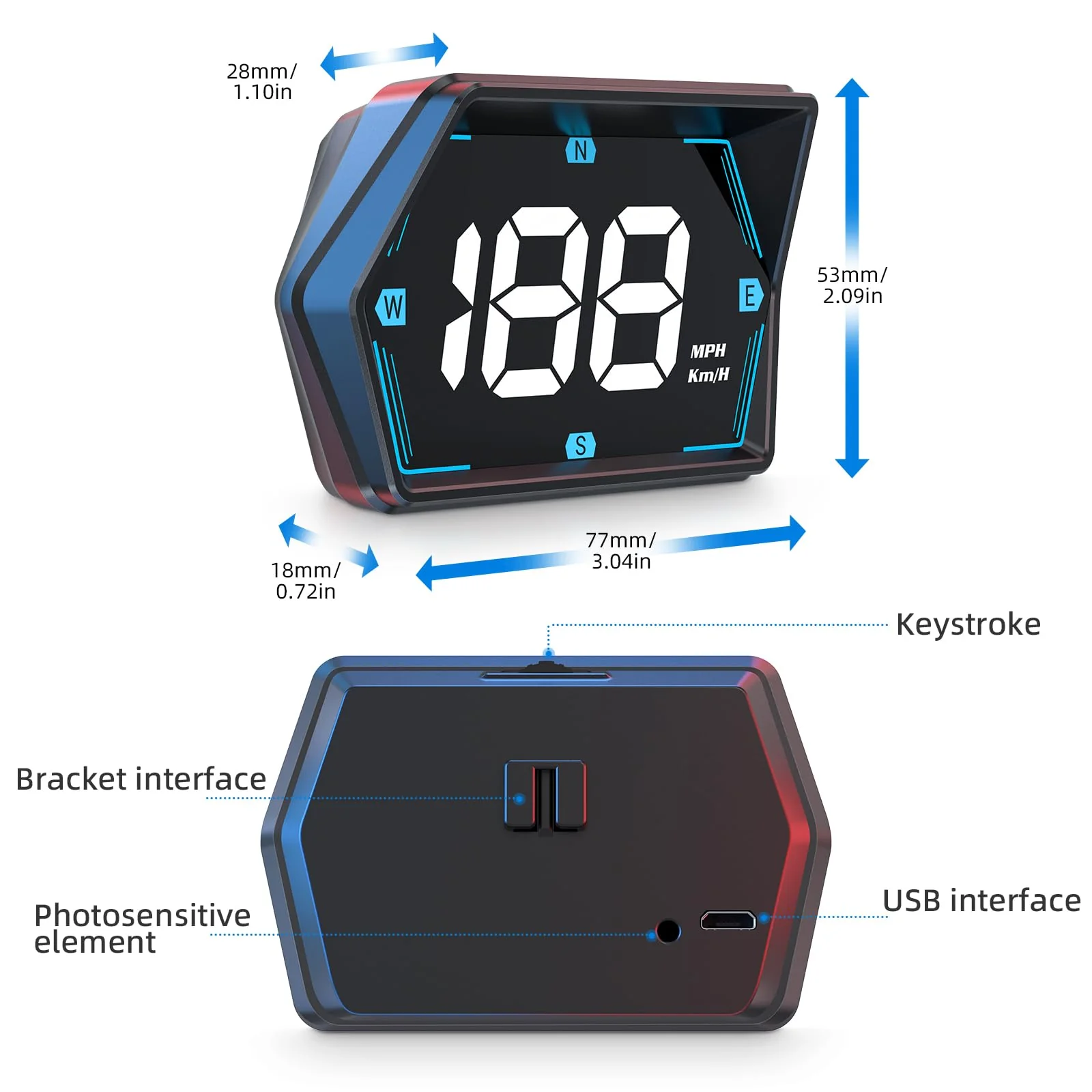 SinoTrack GPS Speedometer Universal MPH Speedometer Heads-Up Display for Car GPS Speedometer Large Screen HUD with Over Speed Alarm Fatigued Driving Alert for All Vehicle - Image 7