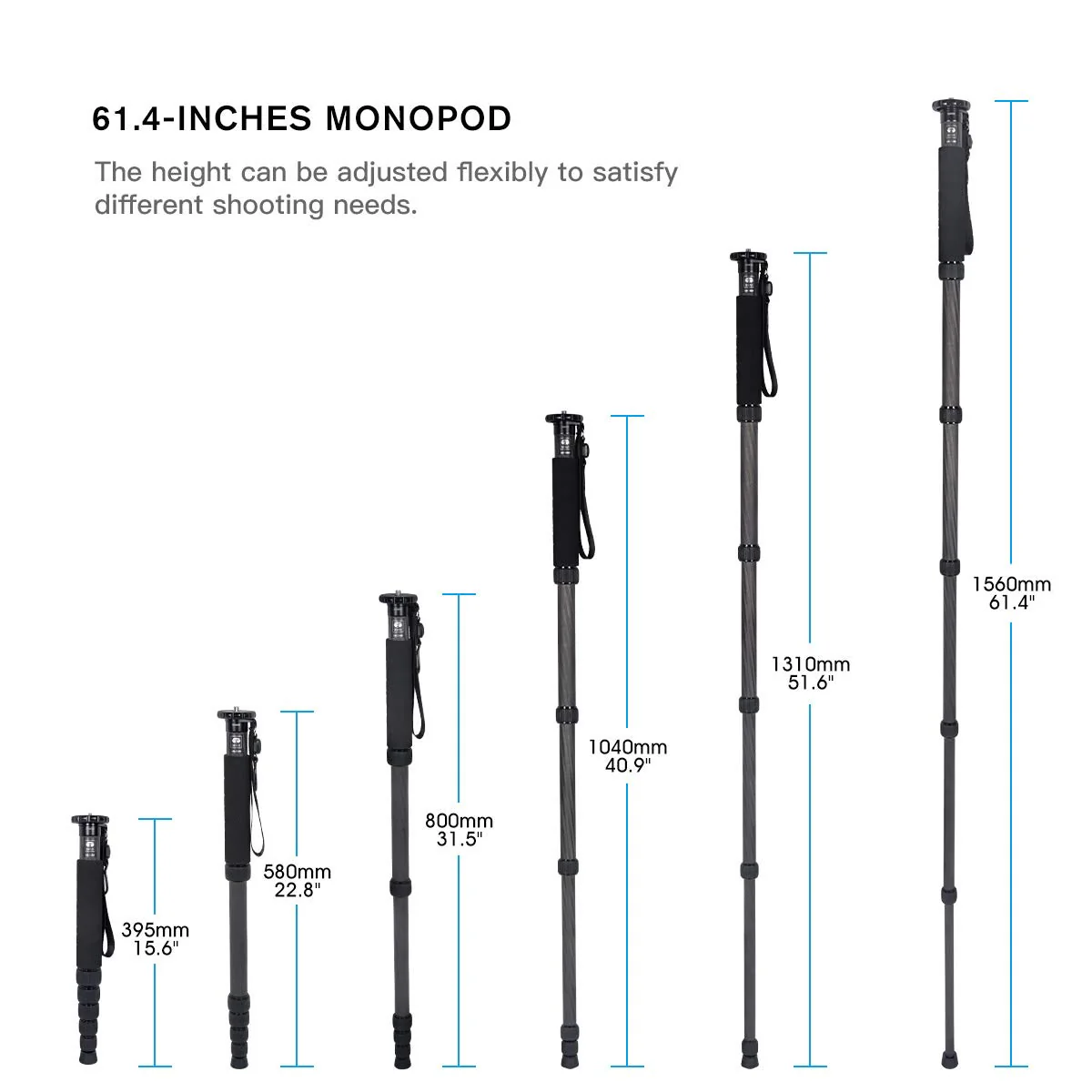 SIRUI Camera Monopod AM-326M 6 Section Carbon Fiber Portable Compact Lightweight Travel Monopod - Image 4