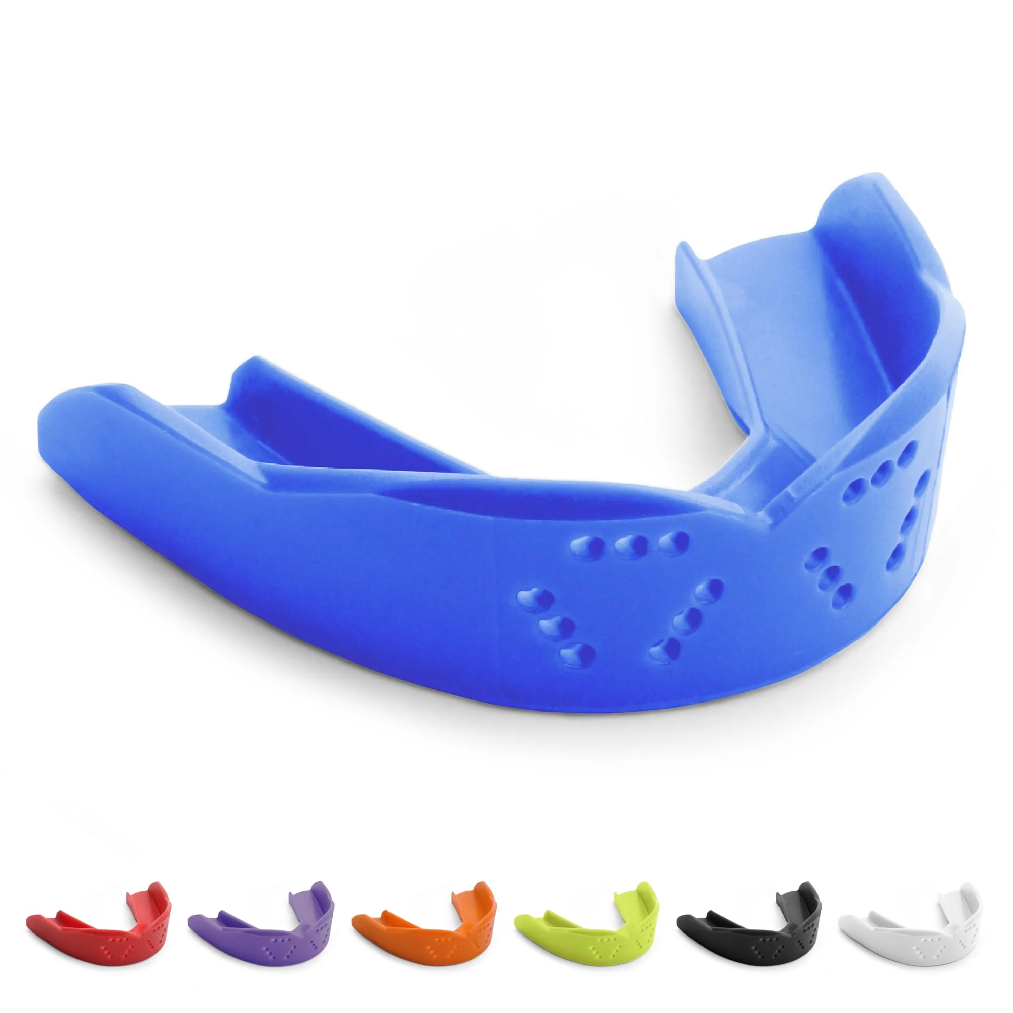 SISU 3D Mouthguard - Pre-Formed, Easy Fit Protection for Lacrosse, Football, Hockey, Team Sports - Remoldable Up to 20 Times - Non Toxic Youth (under 5' tall) Royal Blue