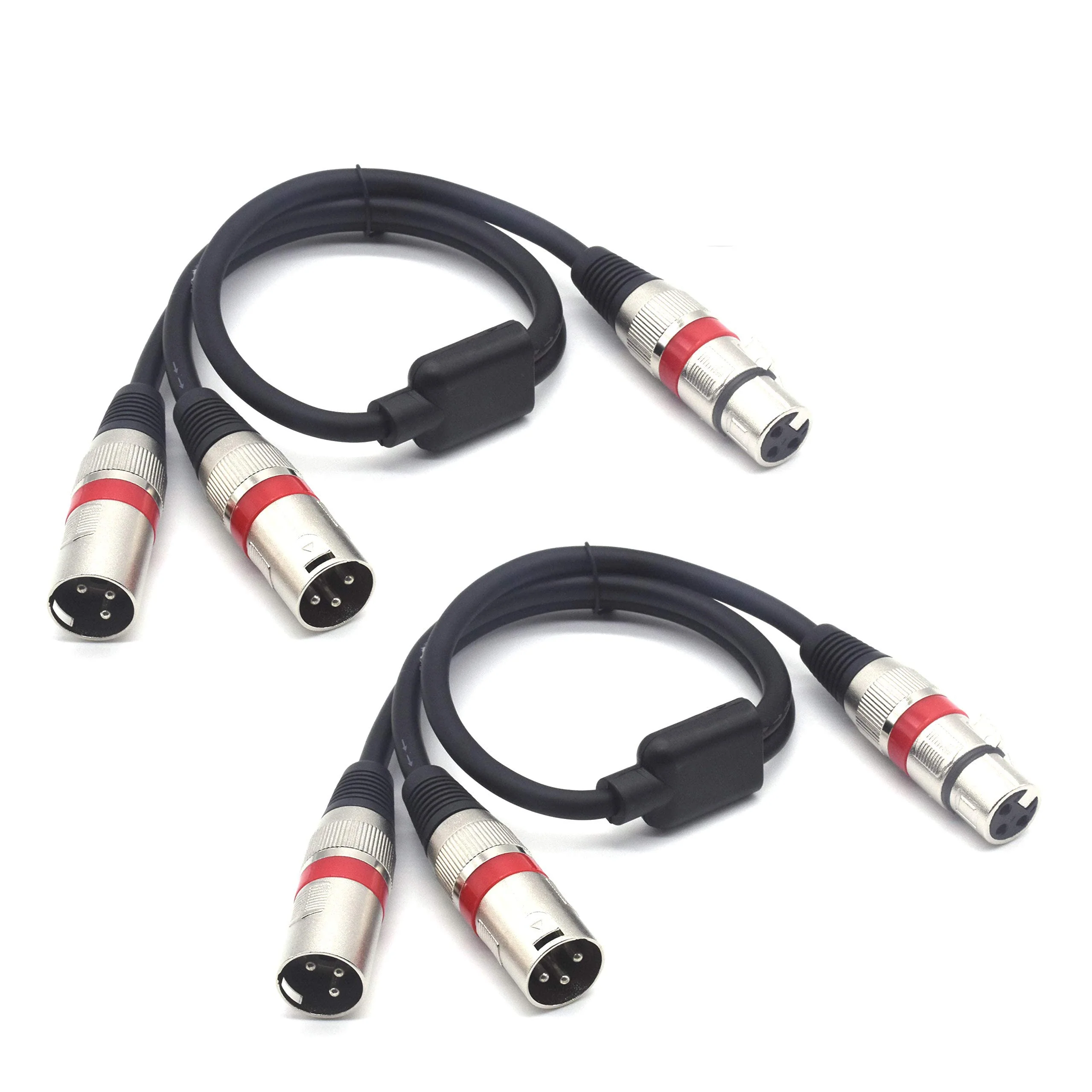 SiYear Balanced XLR Splitter Cable - XLR Female to Dual XLR Male 3 Pin Patch Y Cable Microphone Splitter Cord Audio Adapter (50CM-2PACK) XLRF-2XLRM(2PACK)