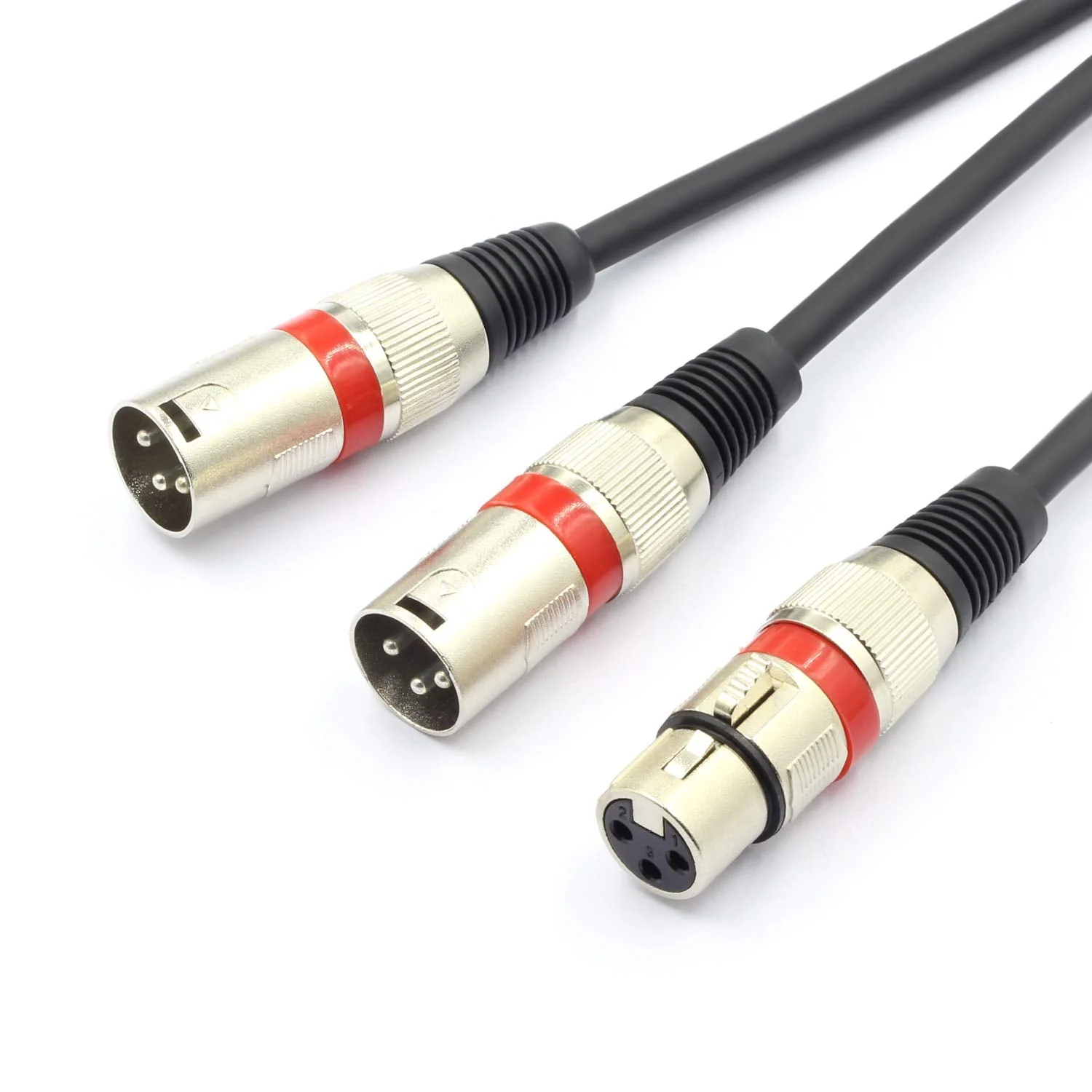 SiYear Balanced XLR Splitter Cable - XLR Female to Dual XLR Male 3 Pin Patch Y Cable Microphone Splitter Cord Audio Adapter (50CM-2PACK) XLRF-2XLRM(2PACK) - Image 4