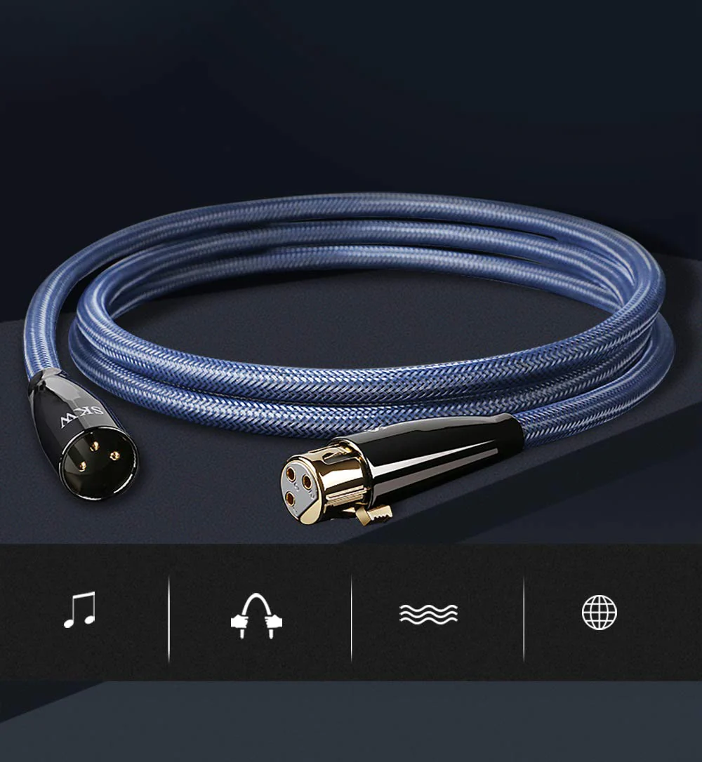 SKW Single OFC Balanced XLR Male to XLR Female 3 PIN Microphone Cable (3.2ft, 1M) 3.2ft (1m) - Image 5