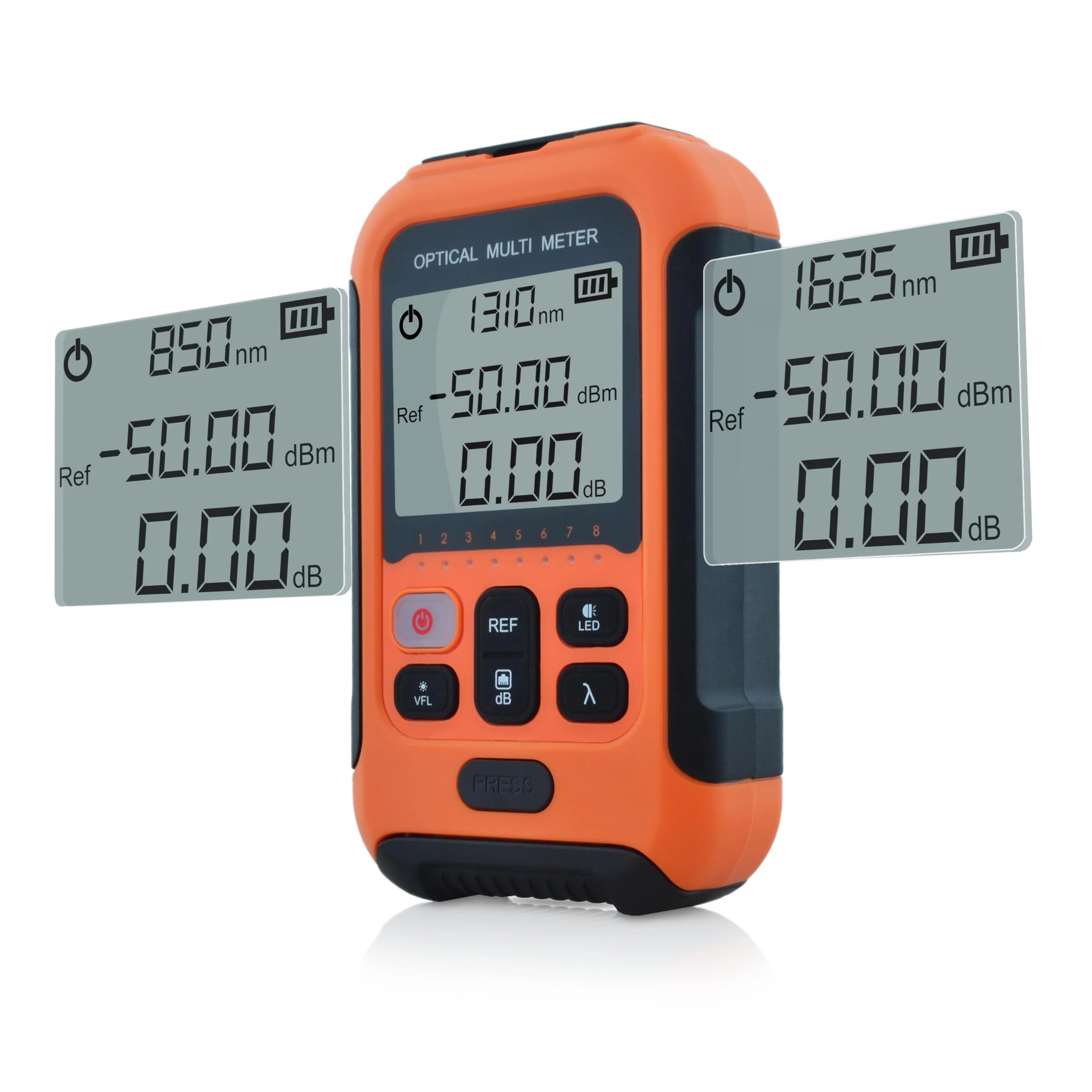 SKYSHL 800~1700nm -50~+26dBm Optical Power Meter and 650nm 30km VFL FTTH Optical Fiber Power Meter with 2.5 mm Universal Plug and FC/UPC-LC/UPC Adapter-SS103PVC12 SS103PVC12(800~1700nm -50~+26dBm)