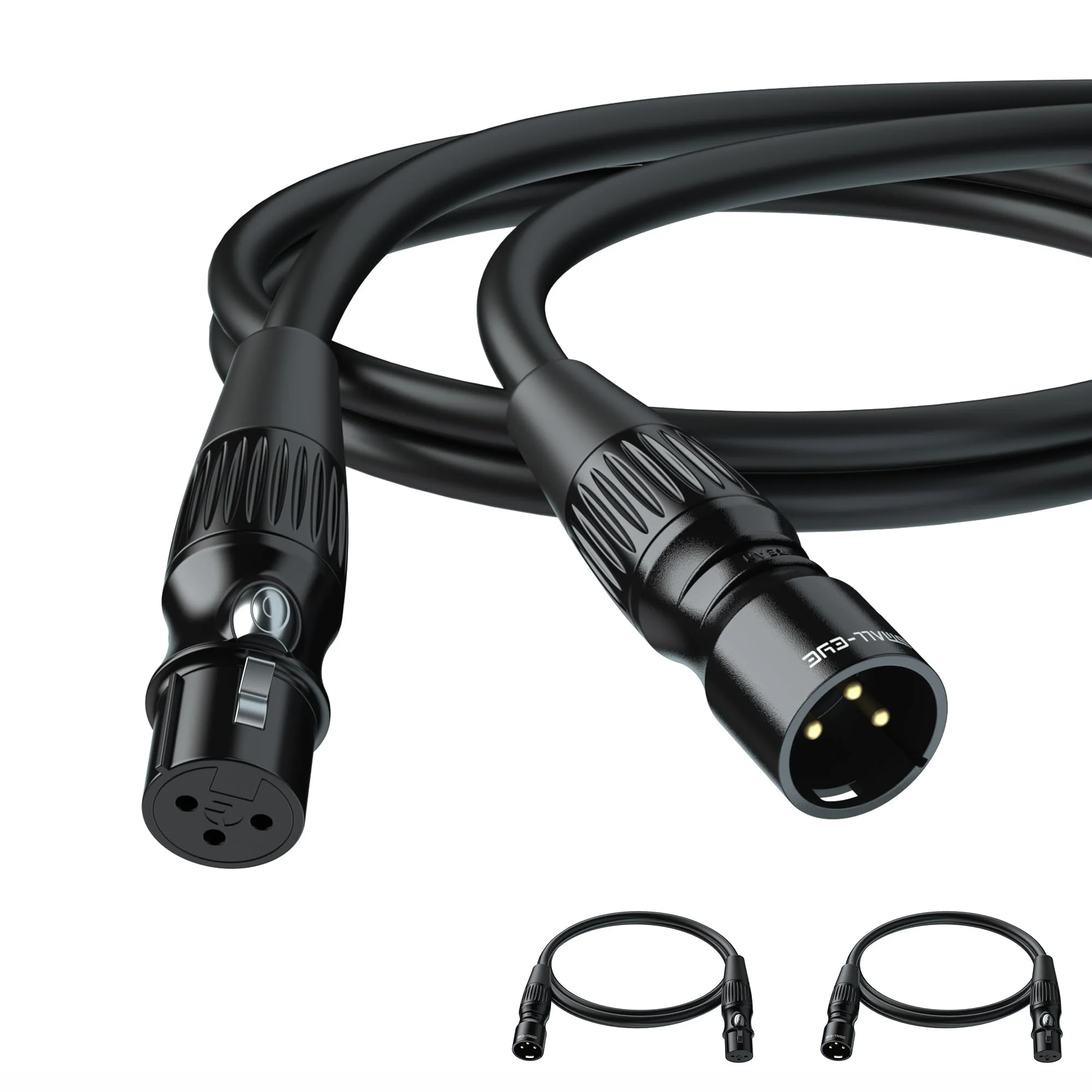 SMALL-EYE XLR Cables for Microphone 1FT 2 Pack, Hi-Fi Gold Plated 3-Pin Balanced Short Cable XLR Male to Female Patch Cord 2-Pack of 1 Feet