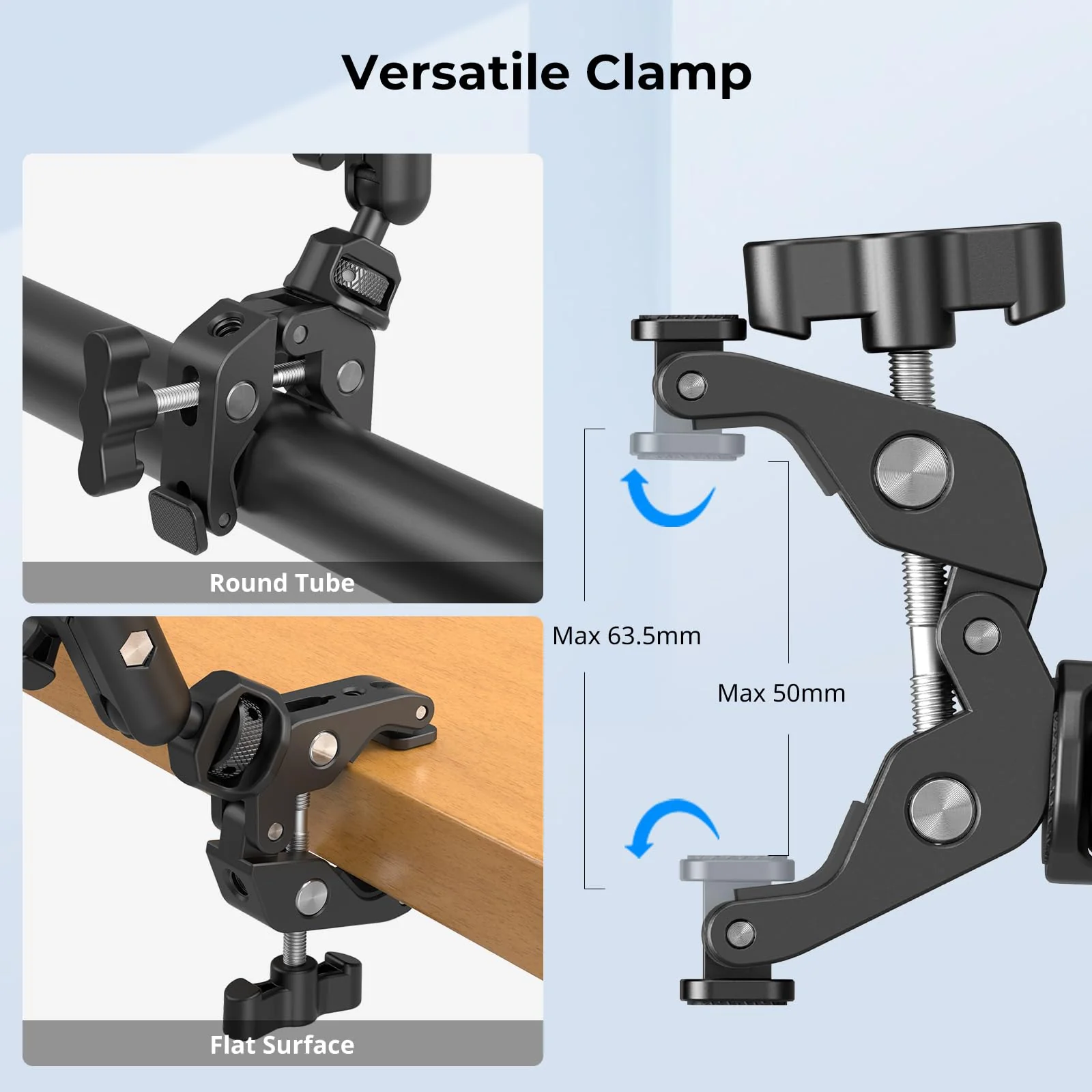 SMALLRIG 22" Magic Arm Clamp, Overhead Phone Mount Holder Stand, Flexible Desk Camera Mount, Articulating Friction Boom Arm, for POV Shot, Filming, Light, Webcam, Action Camera Double Ball Joints - Image 7