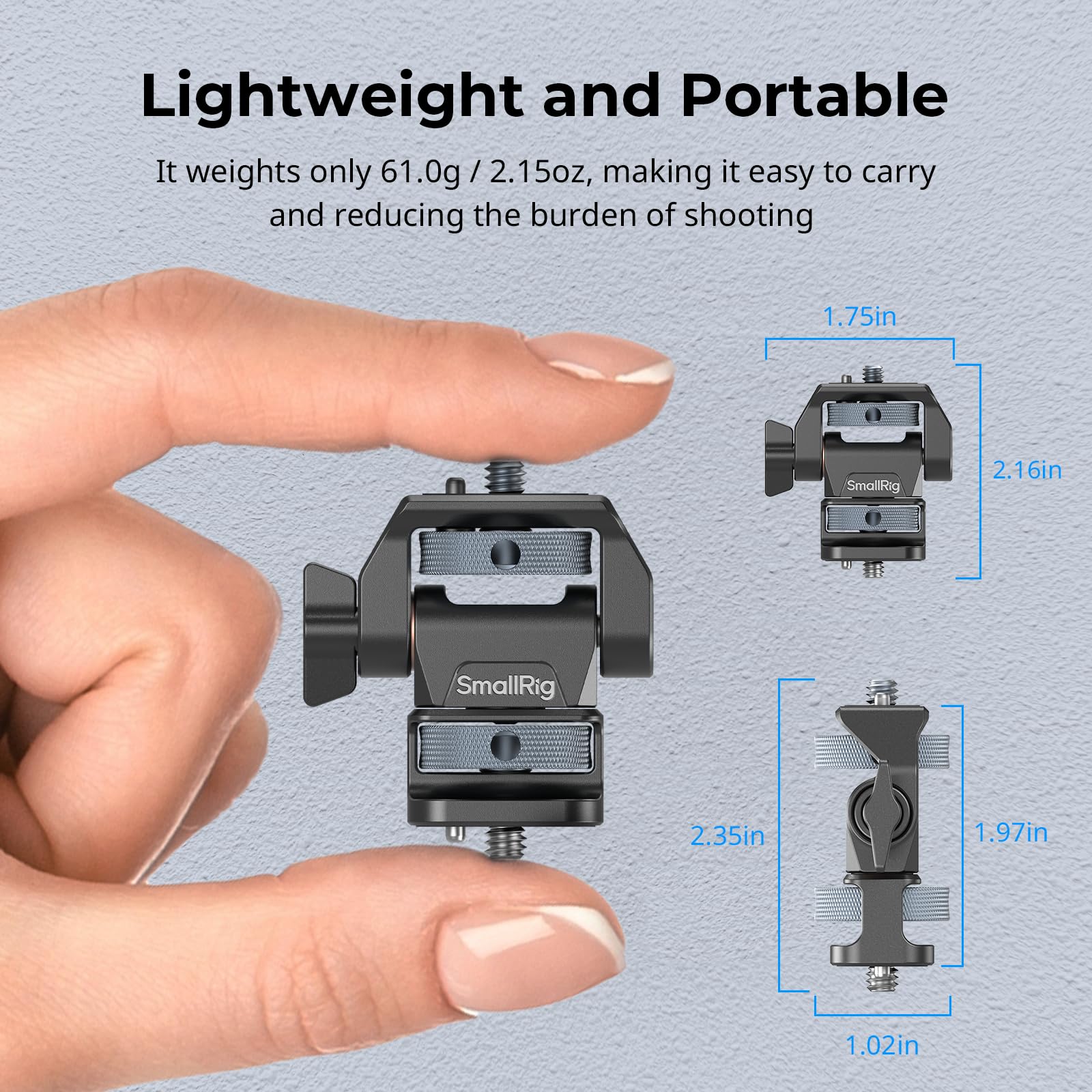 SmallRig Adjustable Camera Monitor Mount, 360° Swivel and 180° Tilt Monitor Holder, with 1/4"- 20 Screws, Bouncy Locating Pins, Anti-Twist Design, for Ninja V and V+ Monitors - Image 6