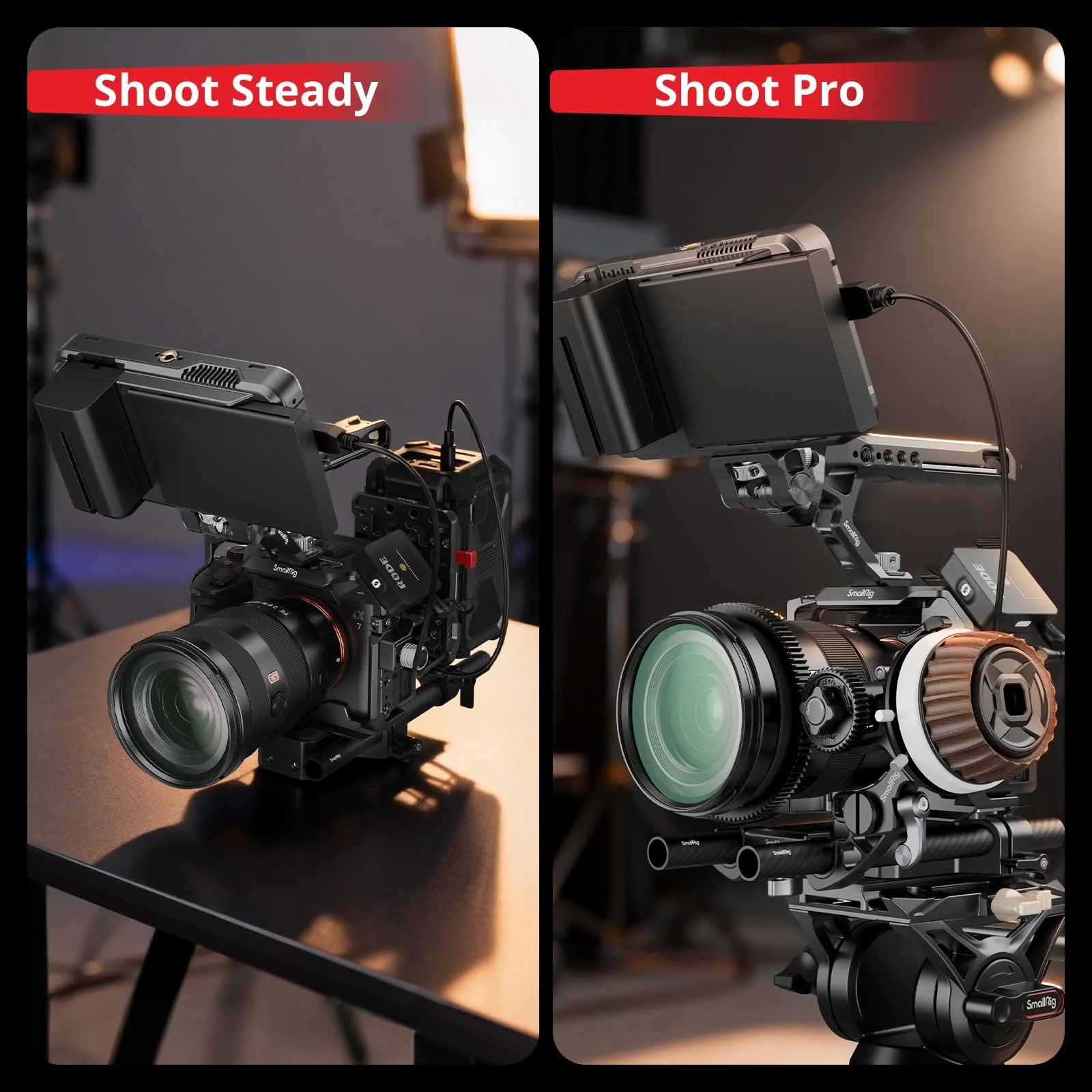 SMALLRIG Camera Base Plate Kit with 15mm LWS Rod Rail Clamp, Carbon Fiber 15mm Rods (8'' / 20cm), for Sony A6500 A6600 A6300, for Canon R5 R6, for Sony A7SIII / A7III, Both for Cameras & Cages - 5609 Base Plate+15mm Rods - Image 6