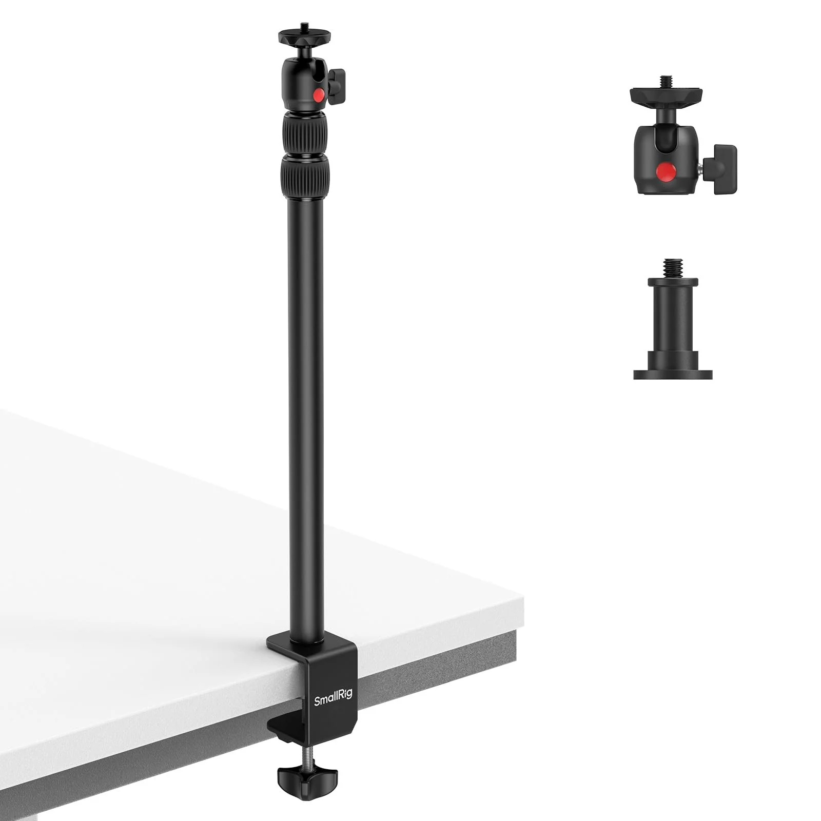 SMALLRIG Camera Desk Mount C Stand, 15"-35" Adjustable Desk Tripod Light Stand, Tabletop C Clamp for Webcam, DSLR Camera, Ring Light, Live Streaming, Photo Video Shooting Clamp 3488