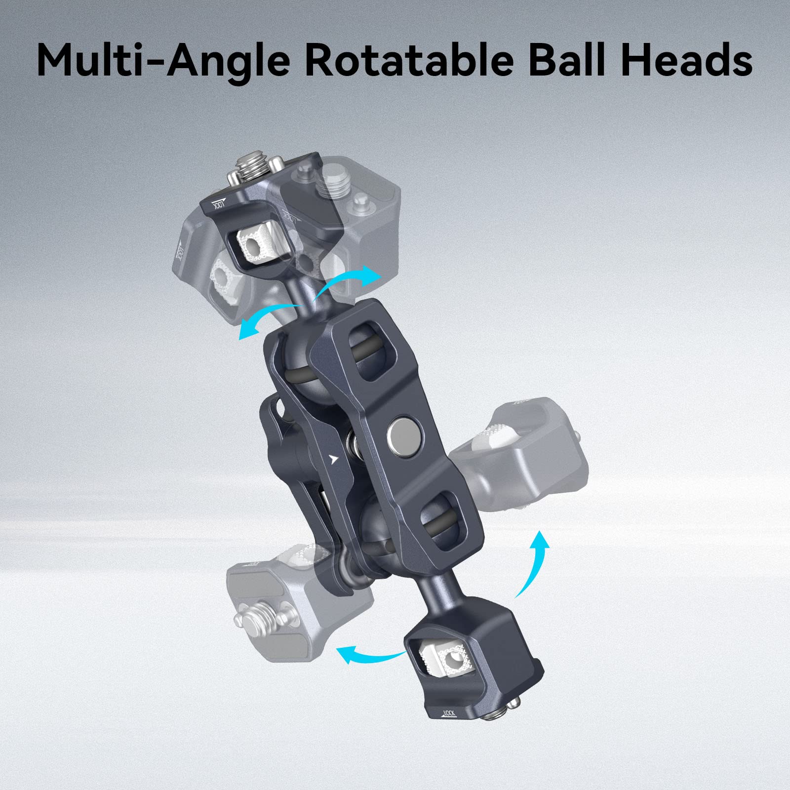 SMALLRIG Camera Magic Arm, Flexible Articulating Arm with 1/4” Screws, Field Monitor Mount with Dual Ballhead, Aluminum Standard - Image 2