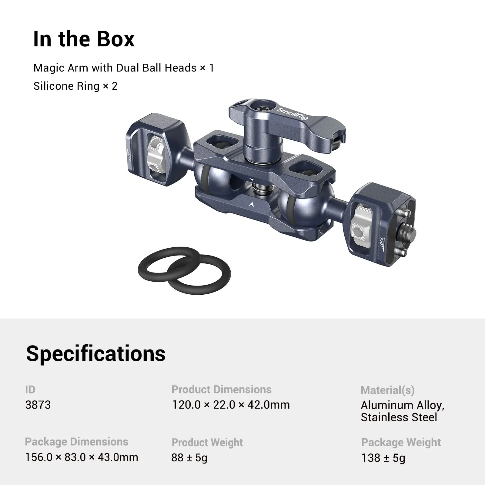 SMALLRIG Camera Magic Arm, Flexible Articulating Arm with 1/4” Screws, Field Monitor Mount with Dual Ballhead, Aluminum Standard - Image 8