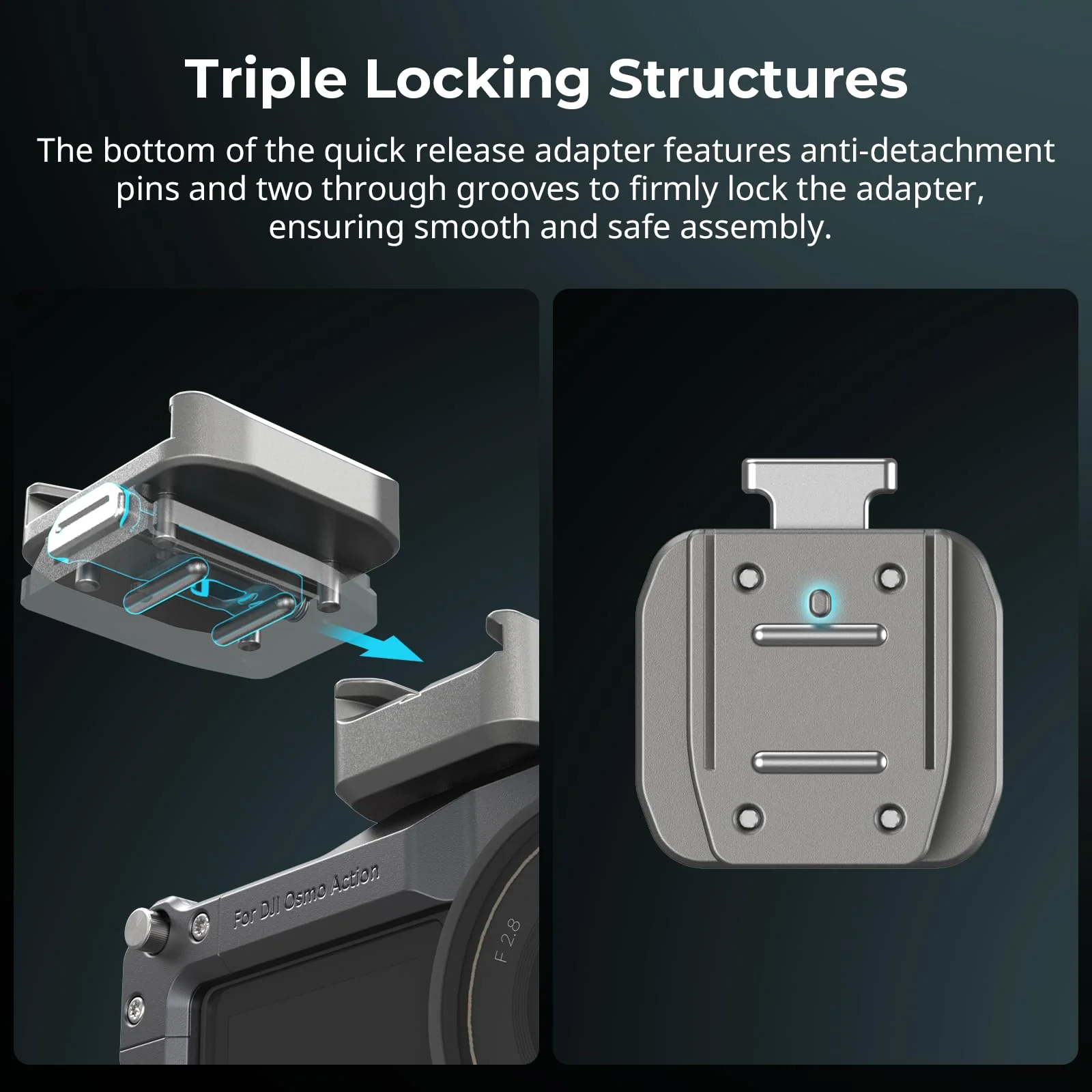 SmallRig HawkLock H18 Quick Release Support with Cold Shoe, Dual-Direction QR-Slide Cold Shoe Mount with Anti--Drop Pin & Silicone Pad, Load up to 1.8lb for LED Video Light, Microphone - 4500 - Image 4