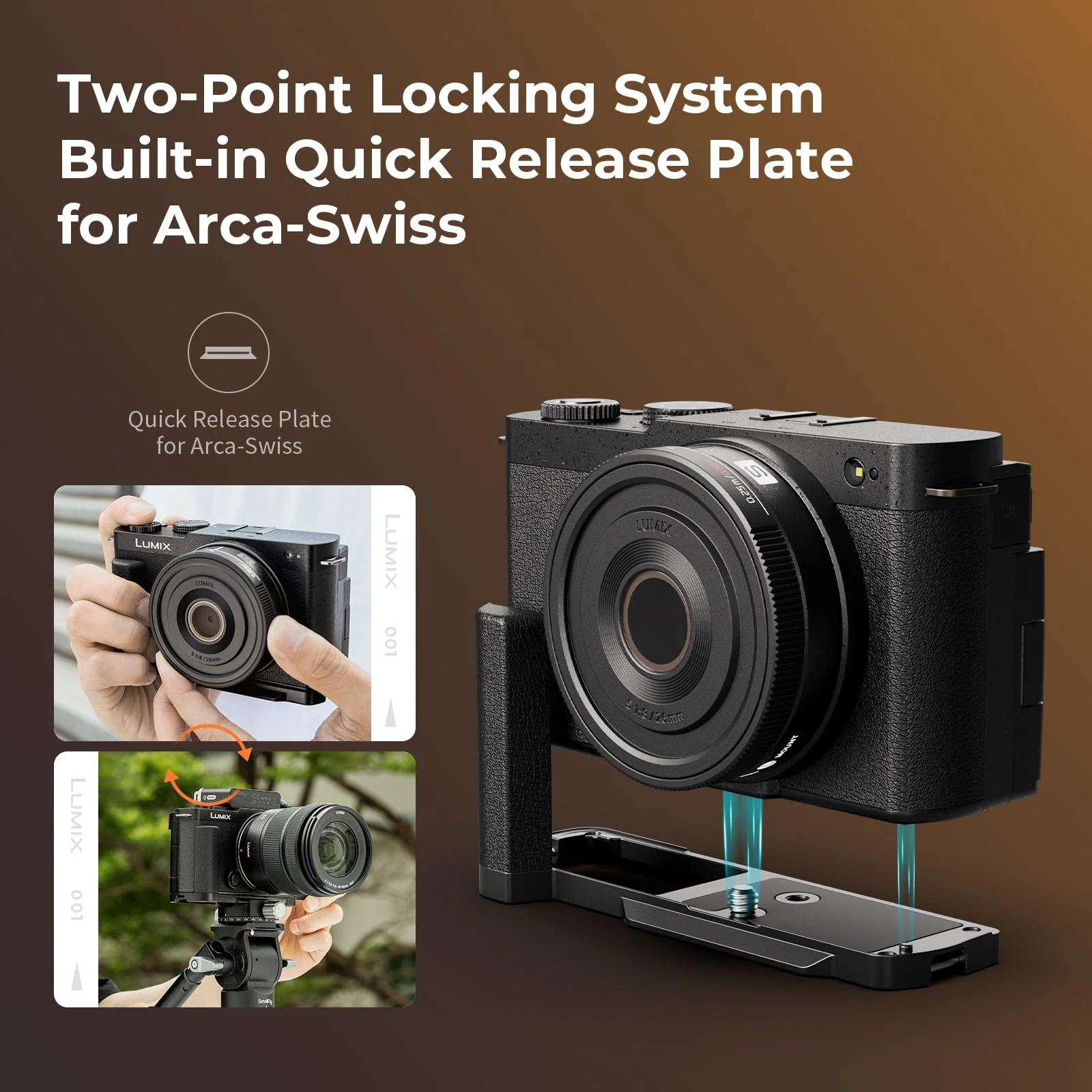 SmallRig L-Shape Handle for Panasonic LUMIX S9 with Ergonomic Silicone Grip, Built-in Quick-release Plate for Arca for Quickly Switch on Tripods/Handheld Shooting - 4517 - Image 5