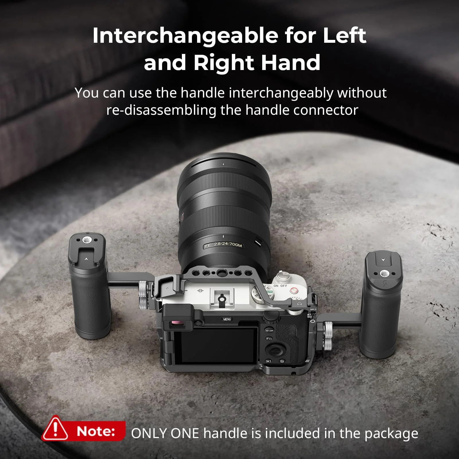 SmallRig Mini Side Handle for 1/4"-20 Threaded Holes, Camera Cage Handle for Left or Right Hand, Up and Down Adjustable, with Built-in Cold Shoe & Threaded Hole - 4755 Mini Screw Side Handle - Image 3