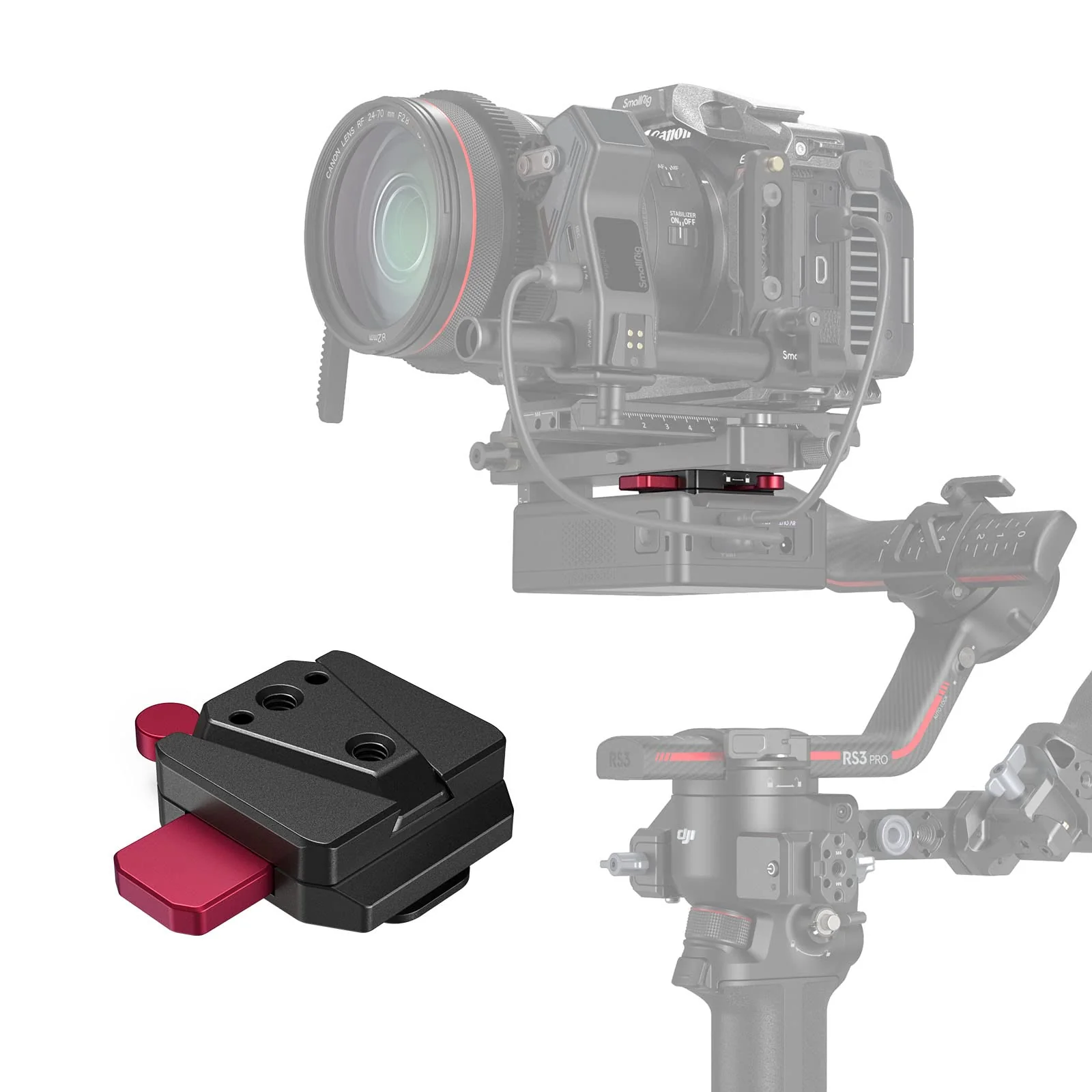 SMALLRIG Mini V Mount Battery Plate for DJI RS 3 / RS 3 Pro/RS 2 / RSC 2 Gimbals, Comes with V-Lock, Cold Shoe & 1/4"-20 Threaded Holes for V Mount Battery & NP-F Battery - 4189