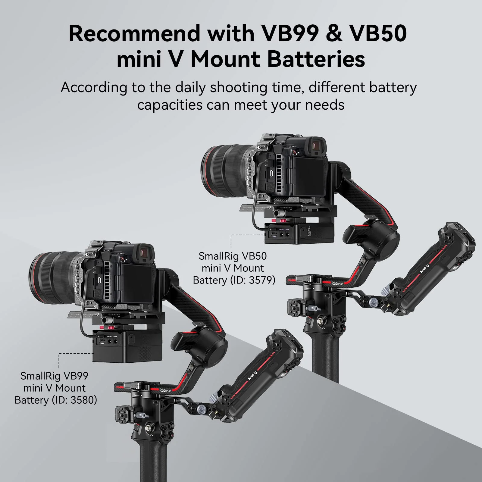 SMALLRIG Mini V Mount Battery Plate for DJI RS 3 / RS 3 Pro/RS 2 / RSC 2 Gimbals, Comes with V-Lock, Cold Shoe & 1/4"-20 Threaded Holes for V Mount Battery & NP-F Battery - 4189 - Image 5