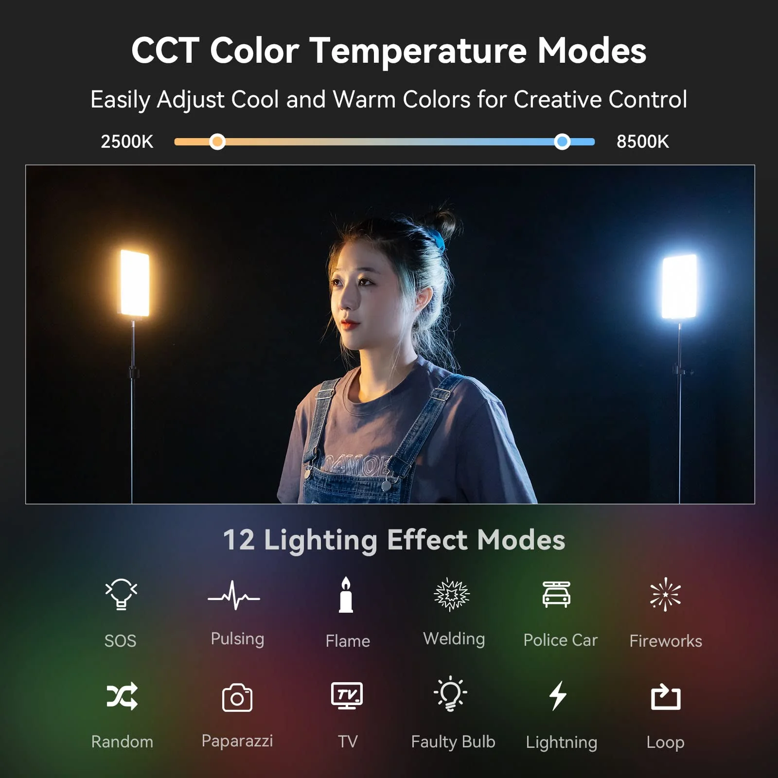 SmallRig RM120 RGB Video Light, 5000mAh 180 Minutes Portable Camera Light 7W Output Power, LED Video Light Panel, 2500-8500K CRI TLCI 98+ for TikTok, Content Creator, Photographer - Image 6