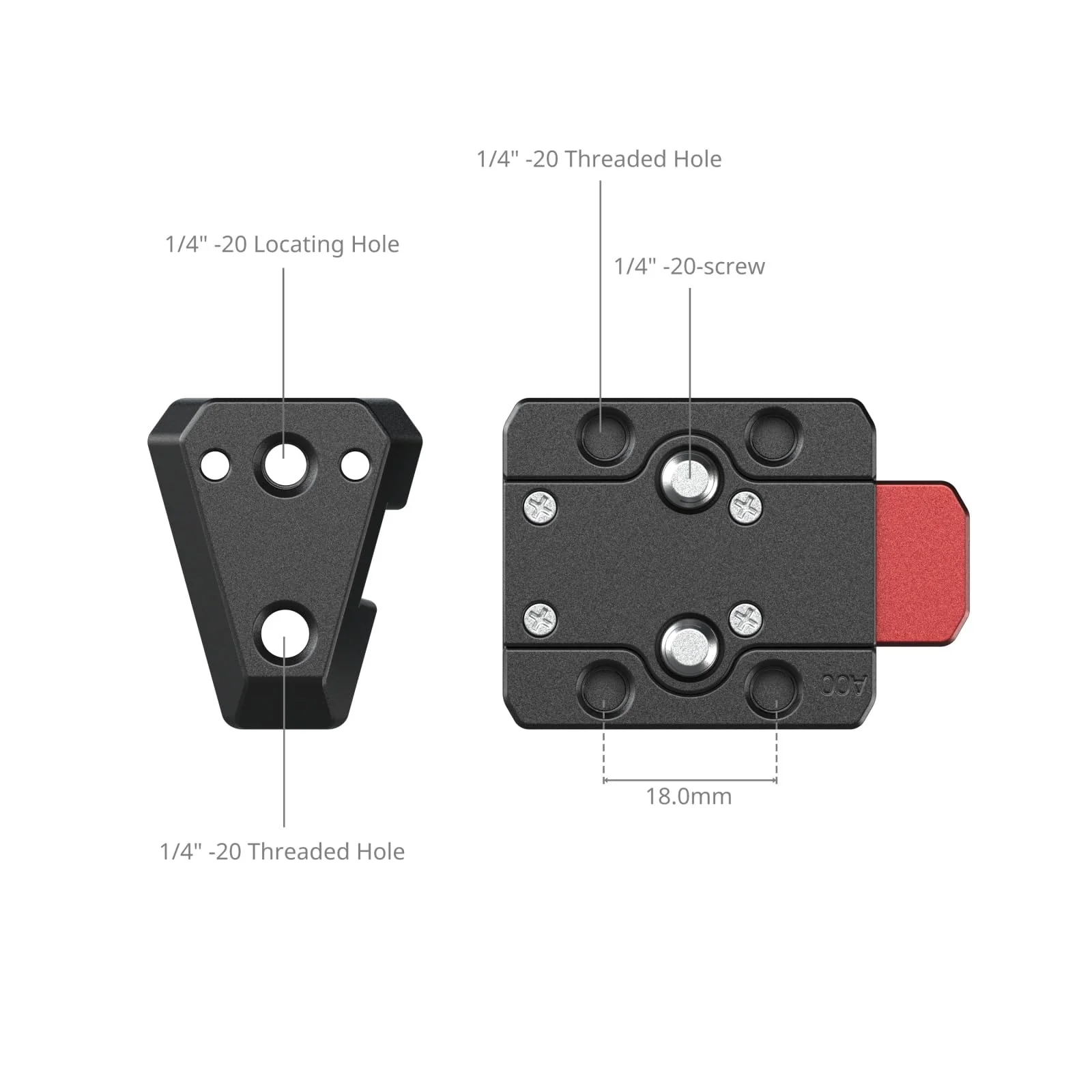 SMALLRIG V-Lock Mount Plate Kit, Mini V Mount Battery Plate with 1/4"-20 Threaded Holes, Quick Release and Lightweight for V-Mount Battery, Monitors, Magic Arms 1/4"-20 Hole - Image 2