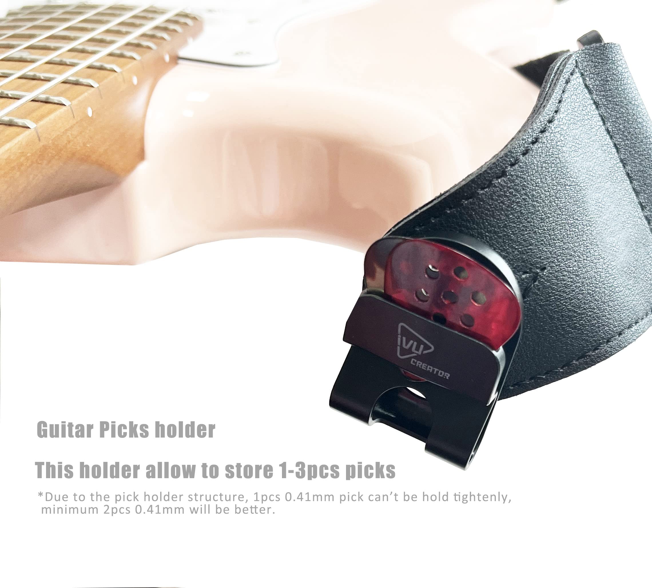 Smart 3-in-1 guitar strap locks guitar strap blocks guitar pick holder with non-slip picks and cable hook - Image 2