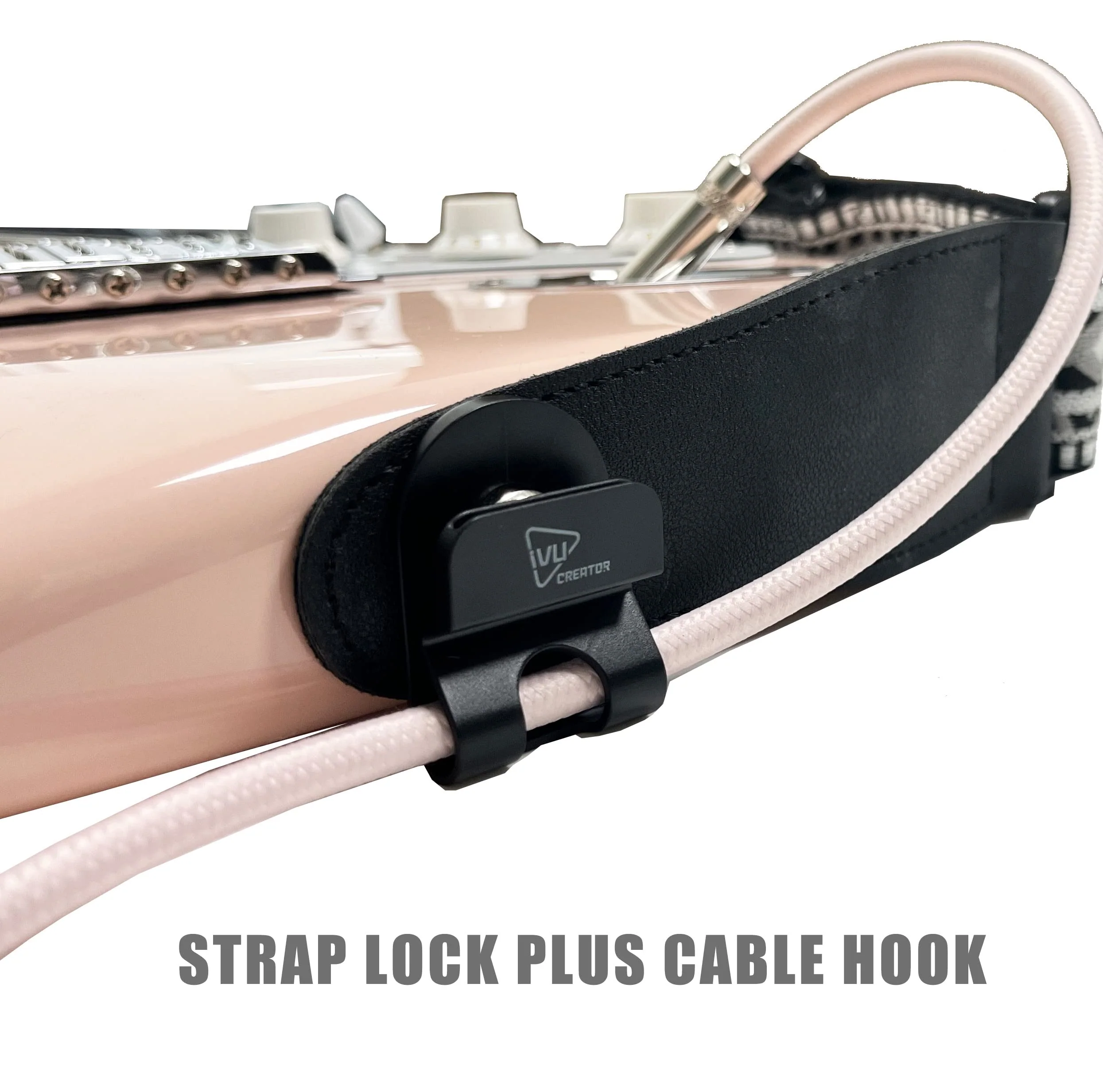 Smart 3-in-1 guitar strap locks guitar strap blocks guitar pick holder with non-slip picks and cable hook - Image 3
