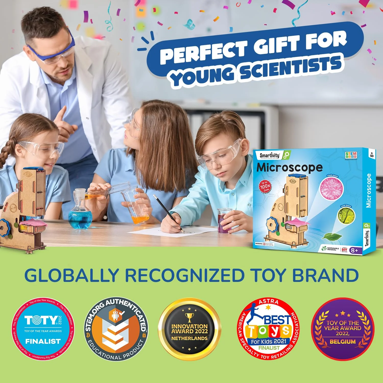 Smartivity Microscope 100x Zoom STEM Toy for Kids Age 8 to 14 Years Old | Cool Birthday Gifts Ideas for Boys & Girls | DIY Science Toys for 8,9,10,11,12,13,14 Years I Wooden Engineering Game 100x Microscope - Image 6
