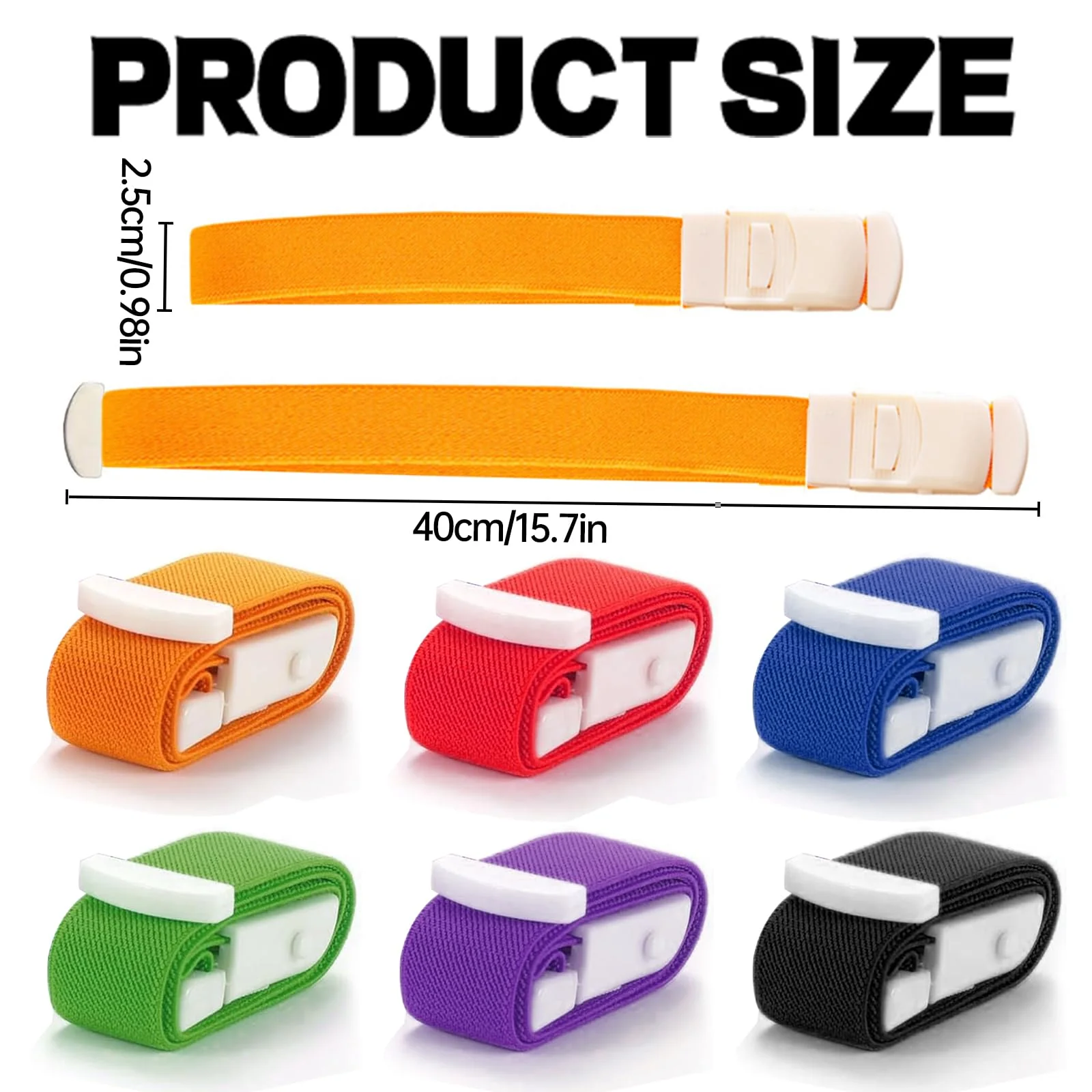 Smavles 6 x Vein Storms, Medical Nurse Tourniquet Buckle, Tourniquet Bands, Vein Congestion Tube, Dust Band, Blood Collection and Wound Care Used (Mixed Colour) - Image 2