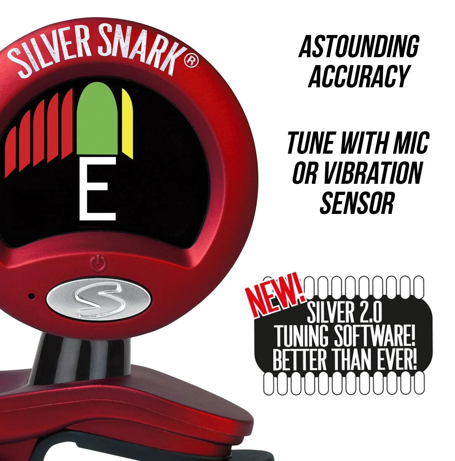 SNARK 2 Clip-on All Instrument Tuner-Red/Silver (SILRED) Pack of 1 - Image 4