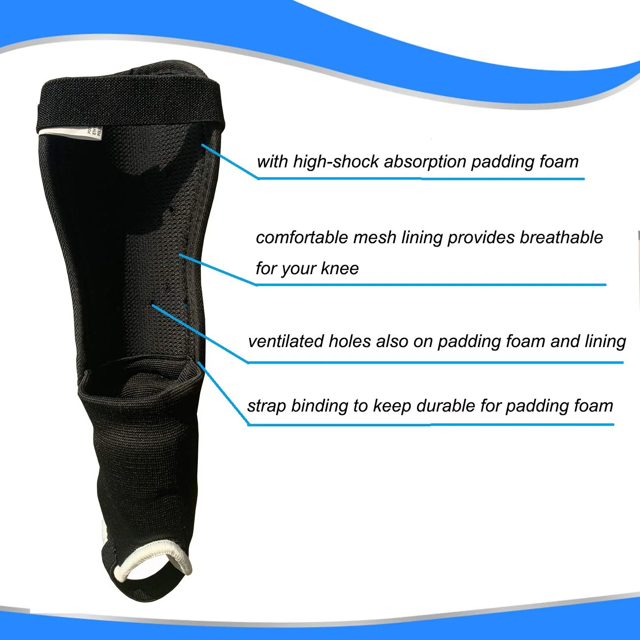 Soccer Football shin Guards with Low-Profile Flexible Super Protection,Great for Youth, Junior black/white Medium - Image 3