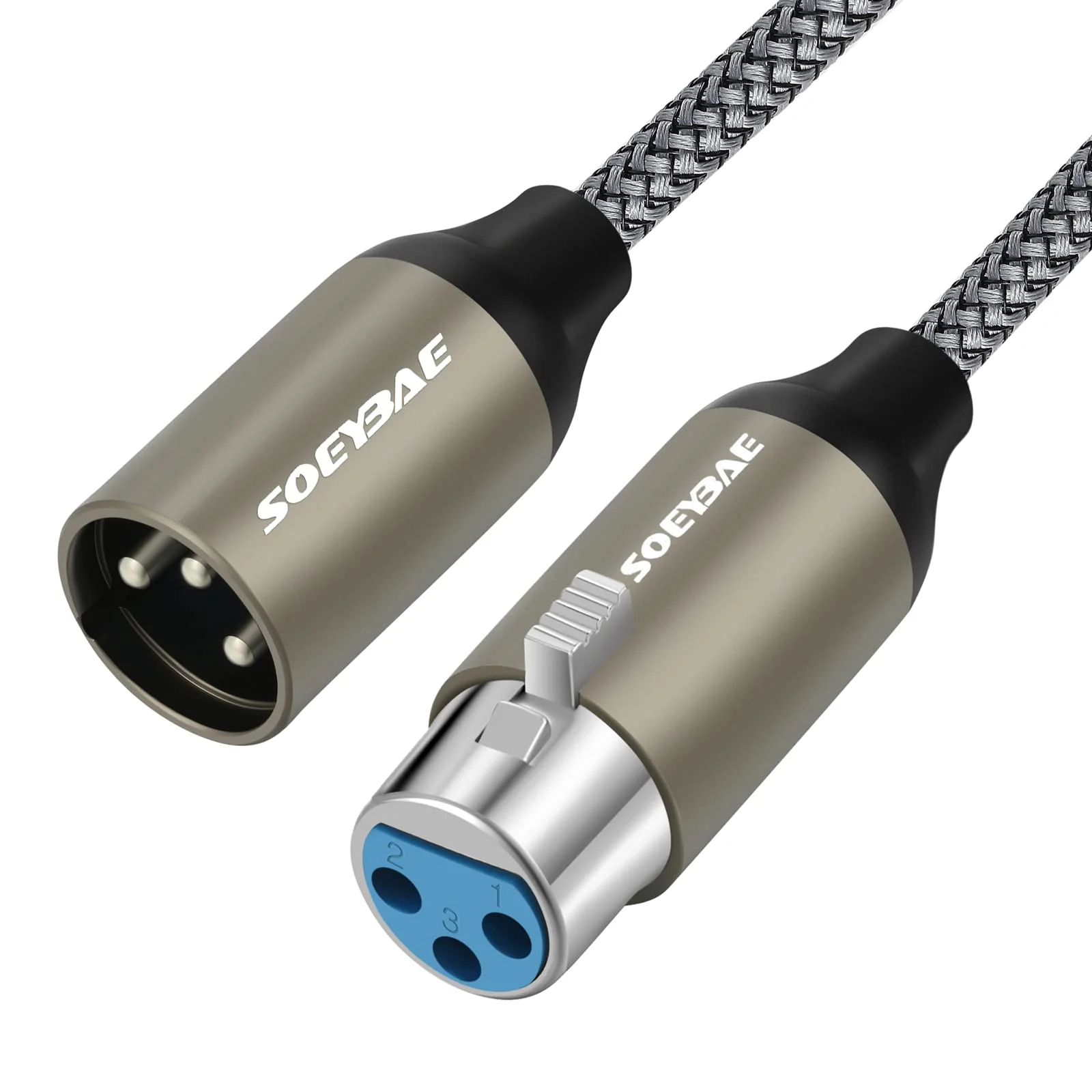 SOEYBAE Microphone Cable XLR Male to Female 0.5M/1.5FT,Noise-Cancelling Mic Speaker Cable,for Audio Sound Consoles, Power Amplifier