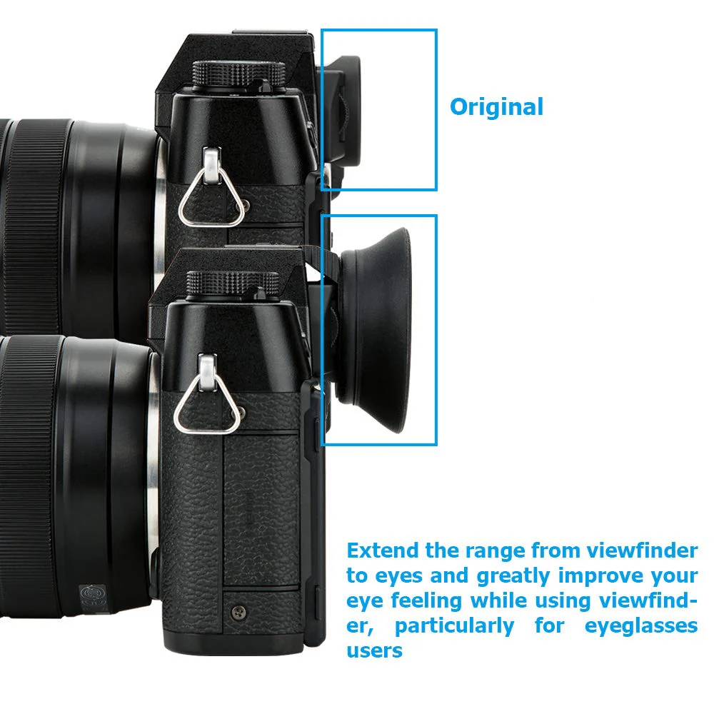 Soft Silicon Camera Viewfinder Eyecup Eyepiece Eyeshade for Fujifilm Fuji X-T30II X-T30 II X-T20 X-T10 Eye Cup Protector Cushion (Hot Shoe Mount Installation) for X-T30II X-T30 X-T20 X-T10 - Image 4