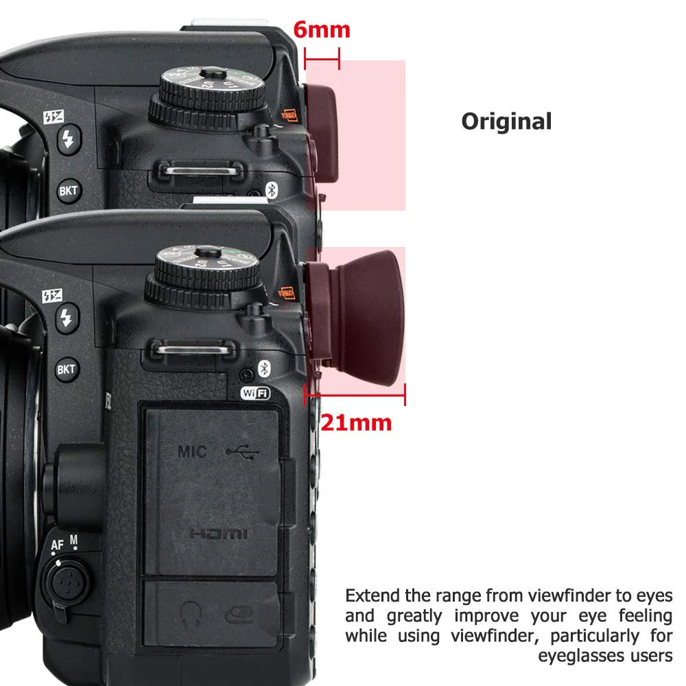Soft Silicon Camera Viewfinder Eyecup Eyepiece Eyeshade for Nikon D780 D750 D610 D600 D7500 D7200 D7100 D7000 D5600 D5500 D5300 D5200 D5100 D5000 D3500 D3400 D3300 Replaces DK-21 DK-28 DK-25 24 23 20 Replace DK-21 DK-20 DK-23 DK-24 DK-25 DK-28 - Image 3