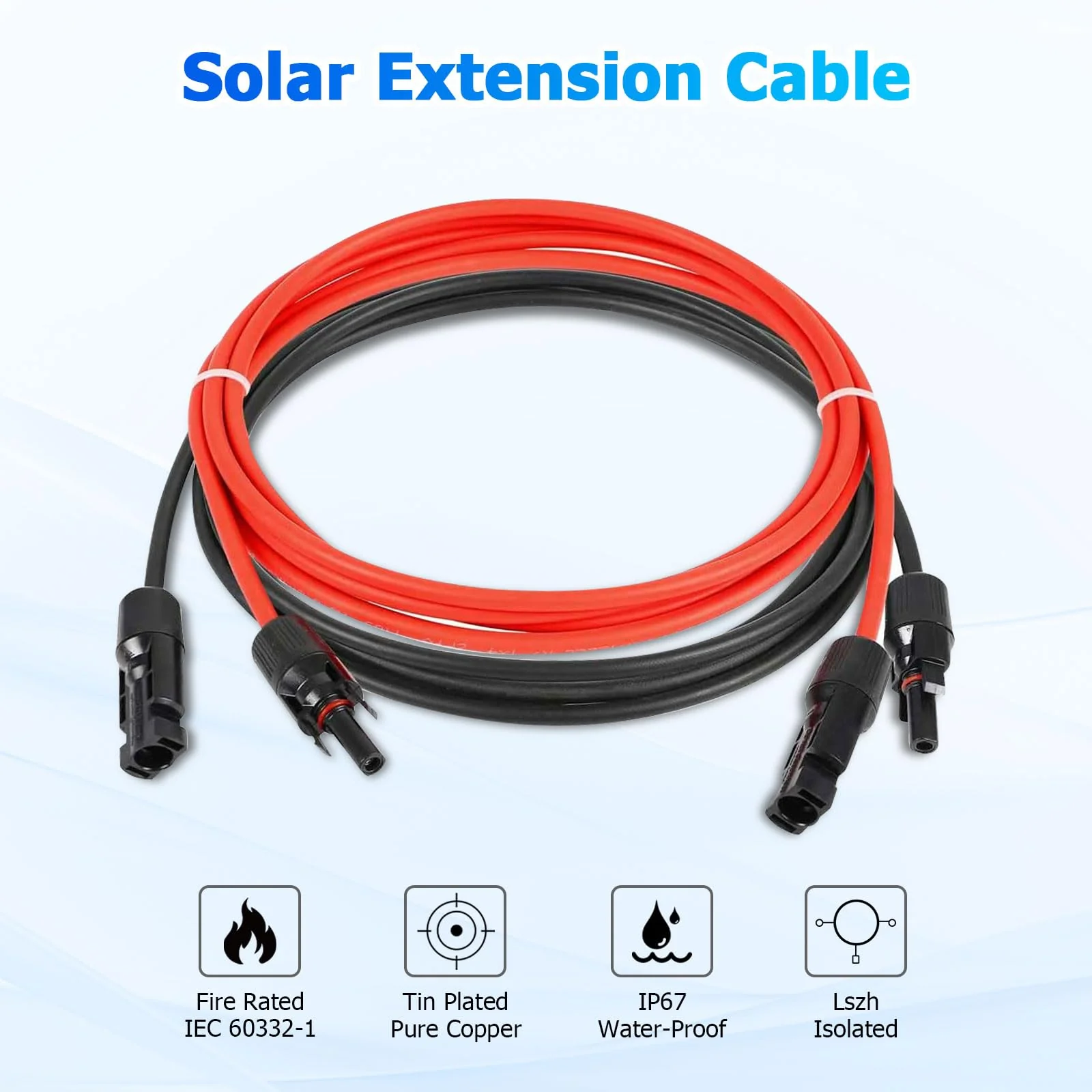 Solar Cable Extension, 6 mm² 1/2/3/5/10 m Solar Cable Extension, Connection Cable, Solar Plug, IP67 Waterproof Plug (6 mm²/2 m) 6 mm²/2 m - Image 6