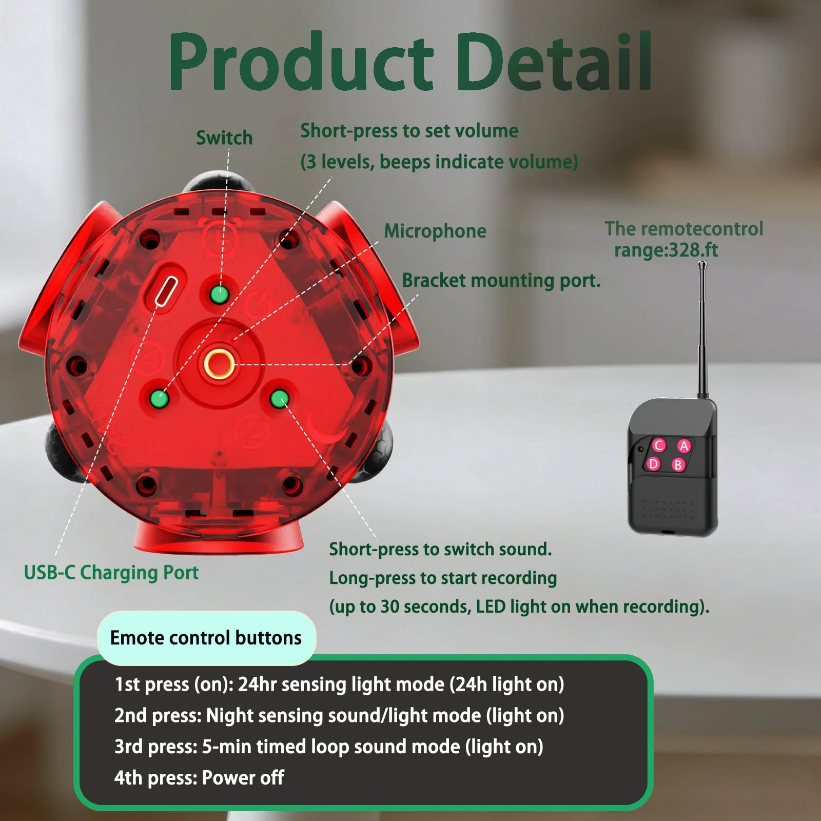 Solar Outdoor Motion Sensor Alarm - 360° Detection & 3x120dB Speakers, 3 Sensors, Universal Mount & Ground Stake, IP65 Waterproof Security Alarm for Yard, Farm, Warehouse (1pack) 1pack - Image 8