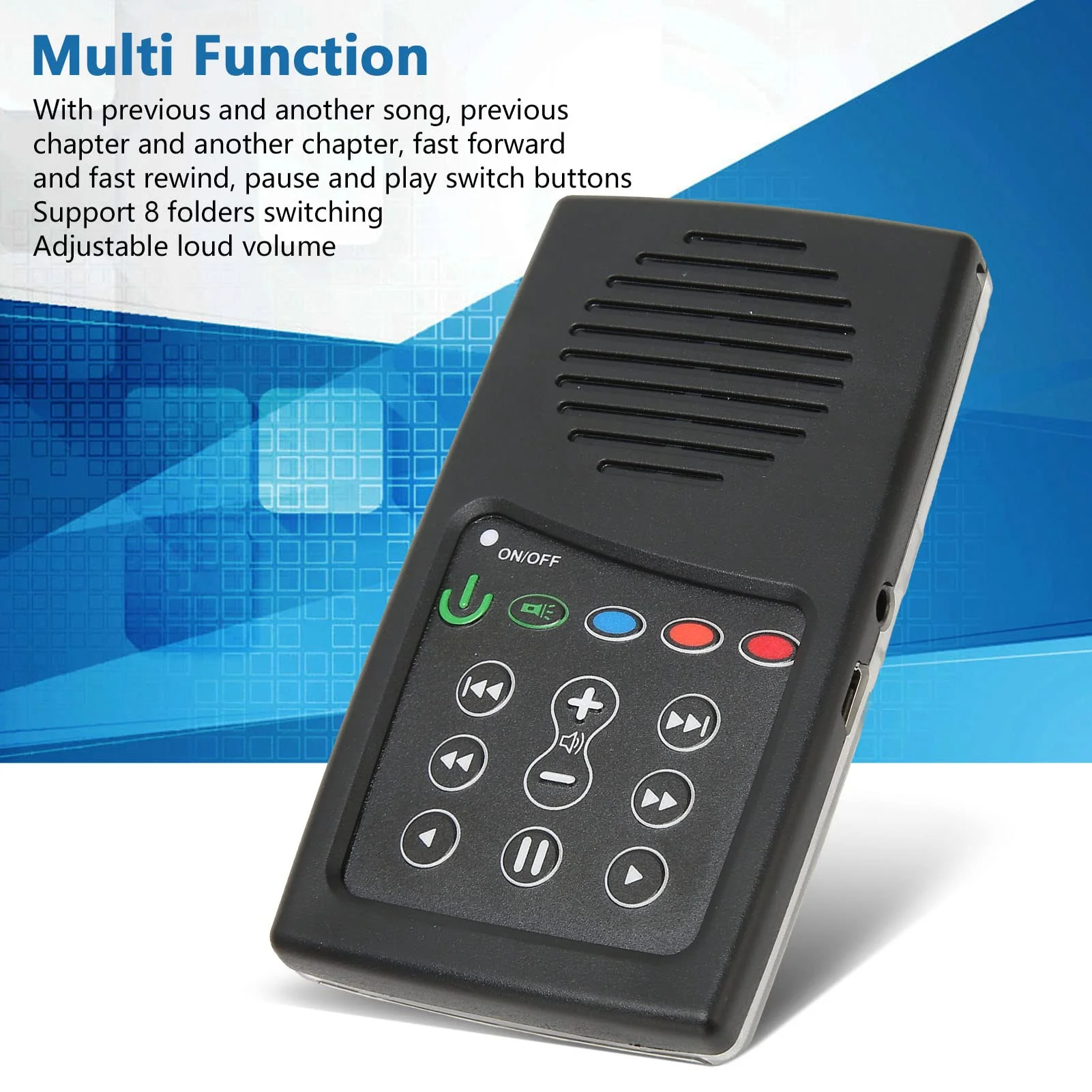 Solar Powered Bible Reader, Portable Electronic Bible Audio Player Built in 8G Capacity for Seniors and The Blind. 350mAh (English KJV with French with Aramaic) English KJV with French with Aramaic - Image 4