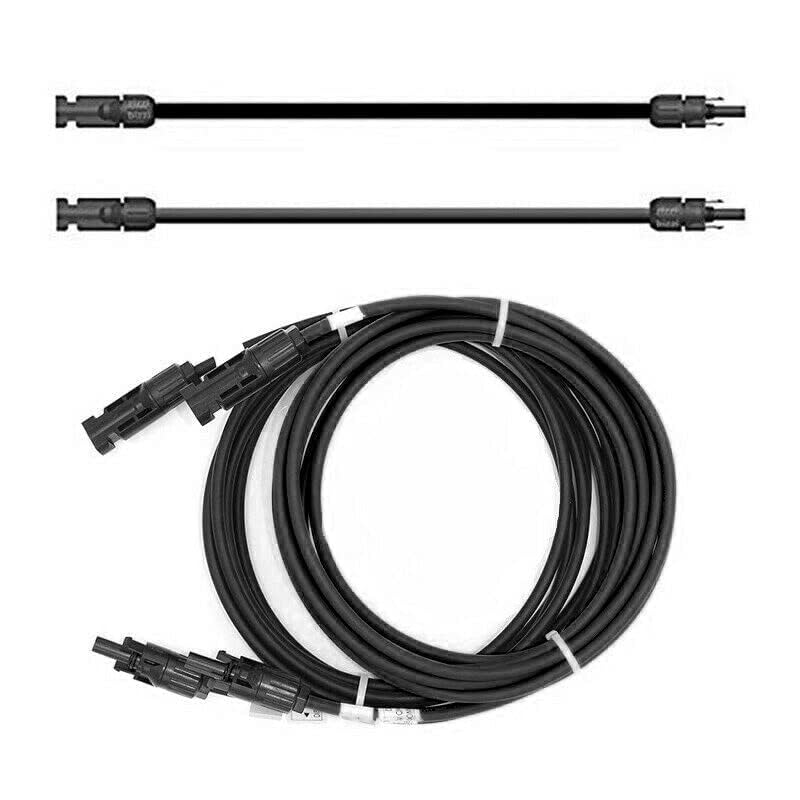 SOLARTRONICS Extension Cable 4 mm² H1Z2Z2-K Solar Cable Balcony Power Station Connection Cable Black with Plug on Both Sides for Solar Panels PV GAK. Made in Germany (2 x 5 m) 5m - 4mm²