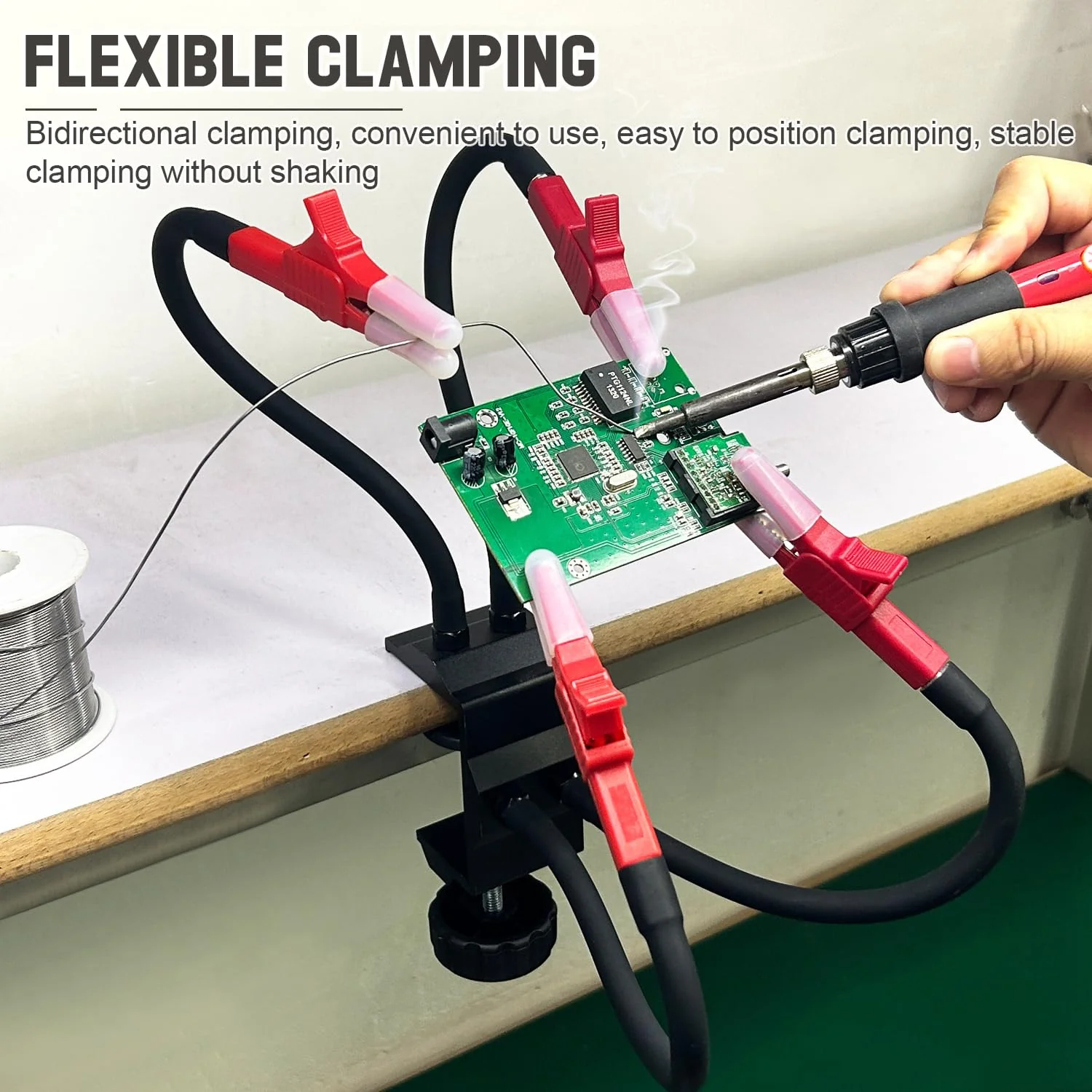 Soldering Aid Third Hand, Easy to Use, Soldering Aid Can Be Rotated 360 Degrees Freely, Soldering Holder, for Soldering Stations, PCB Stand, Electronics Work (Average Size) Durchschnittsgröße - Image 3
