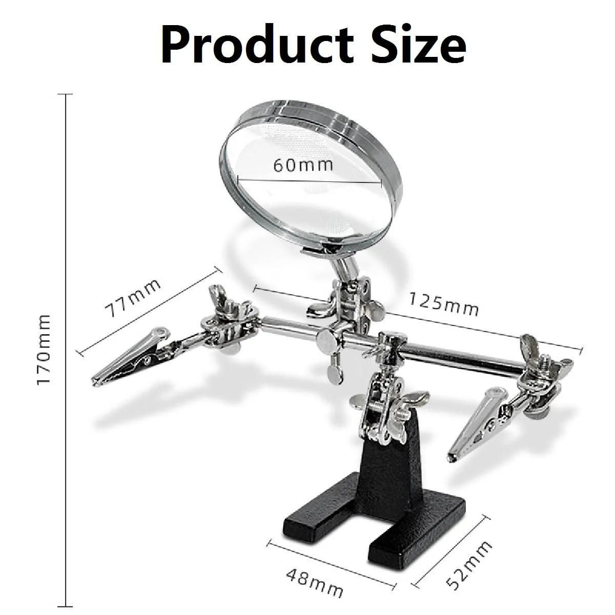 Soldering Holder with Magnifying Glass, Soldering PCB Holder Tool, Third Hand Soldering, Third Hand Soldering Station with Magnifying Glass, Electronic Repair Tool, Model Making Accessories, Soldering - Image 2