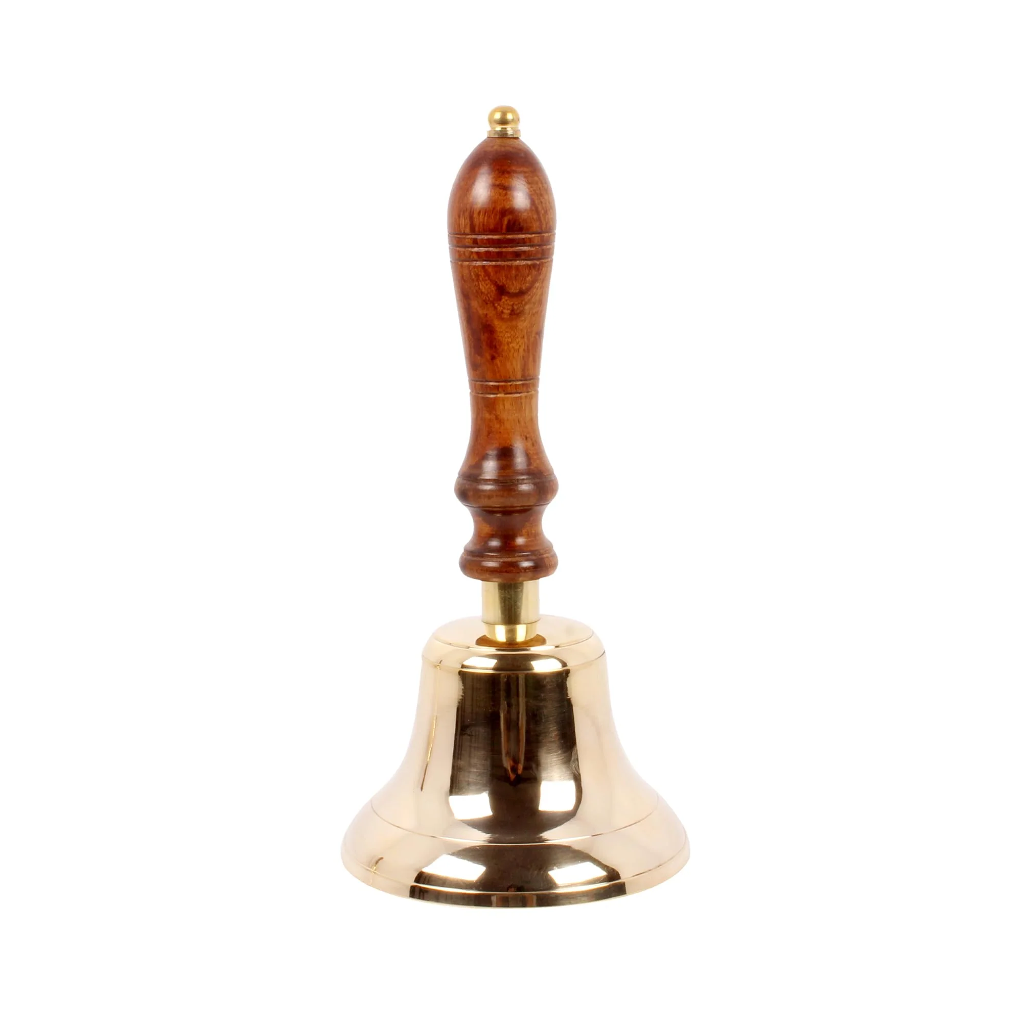 Solid Brass Large Hand Bell - Call Bell Perfect for Wedding Bell,Games Bell, Schools Bell, Reception Desks and Religious Ceremonies and Events. 5 Inch Diameter
