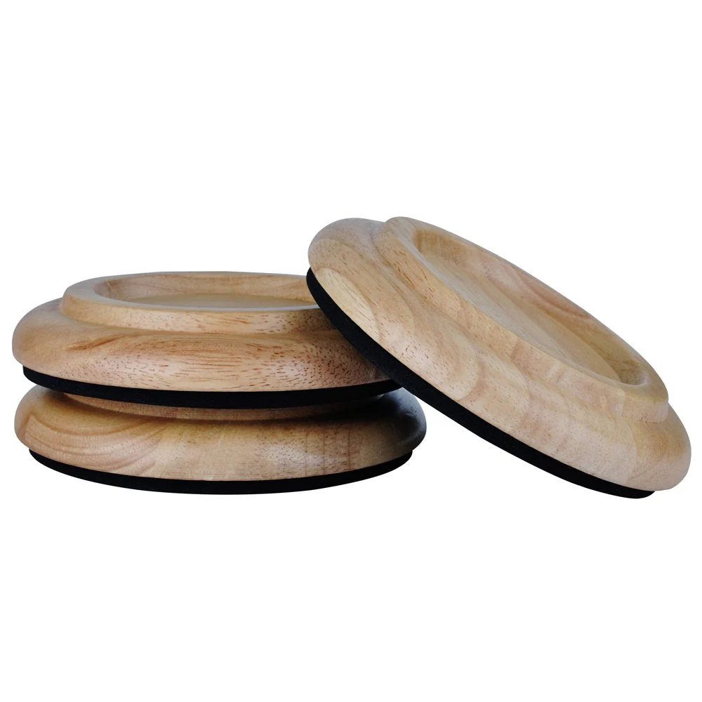 Solid Wood Grand Piano Caster Cups,Set of 3 Piano Casters Floor Protectors Piano Leg Coasters Furniture Leg Pads Protection w/EVA Anti-Slip & Anti-Noise Foam Mat, for Hardwood Floor Protectors Natural