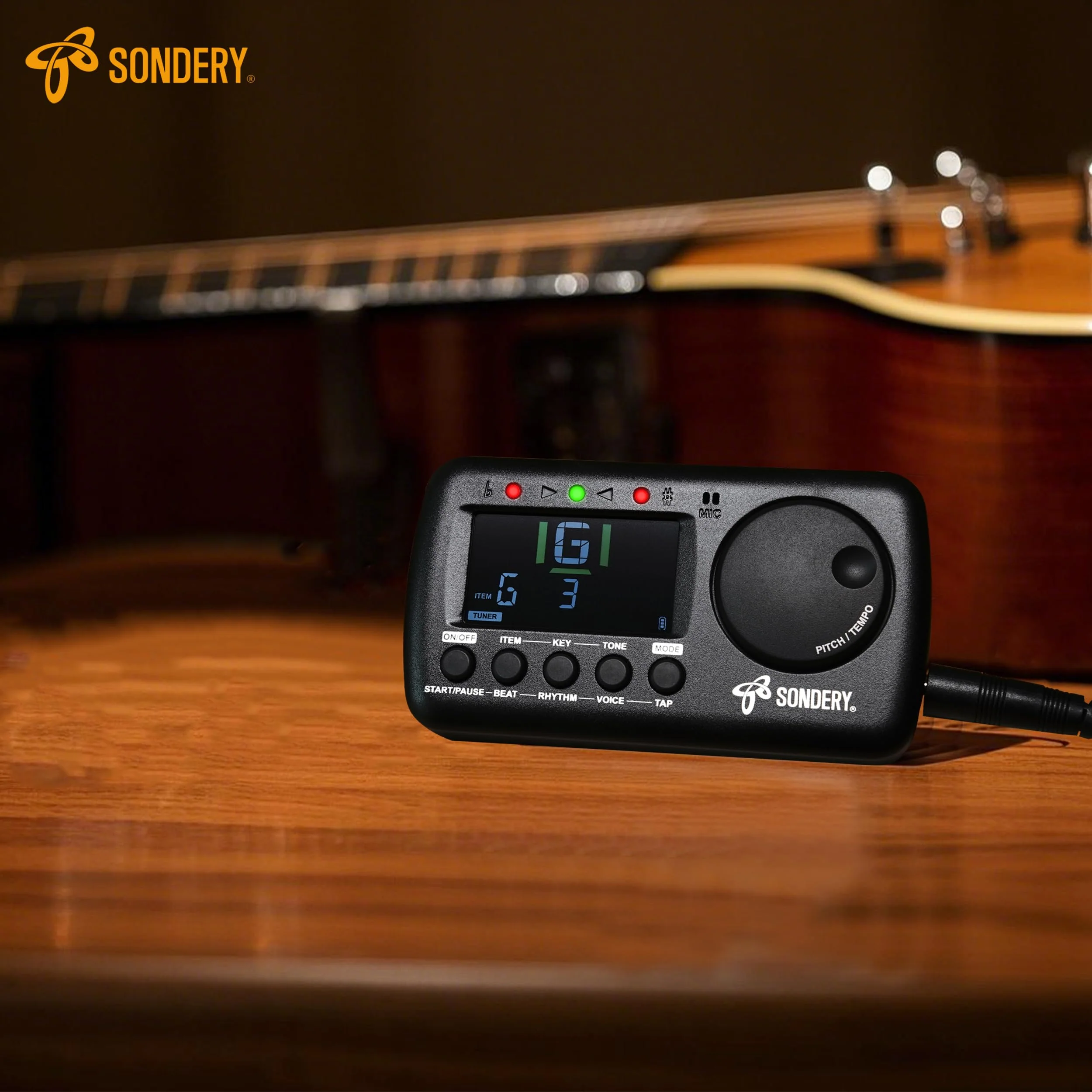 Sondery Digital Metronome Tuner 3 in 1, English Vocal Counting Metronome with Tap Tempo Chromatic Tuner Tone Generator Rechargeable Suitable for All Instruments - Image 6