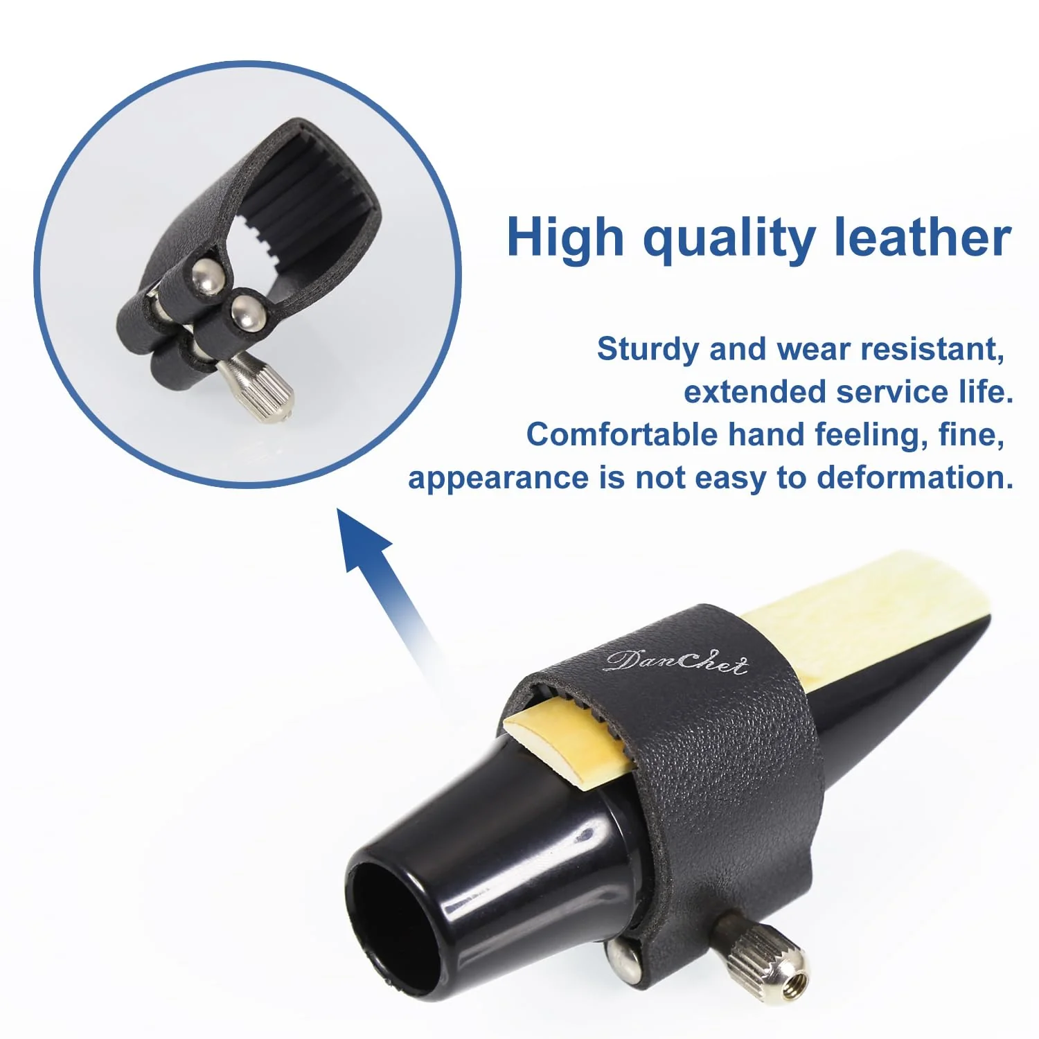 Soprano Saxophone Ligature Fastener, Leather Ligature and Plastic Cap for Soprano Saxophone Sax… Leathers - Image 5