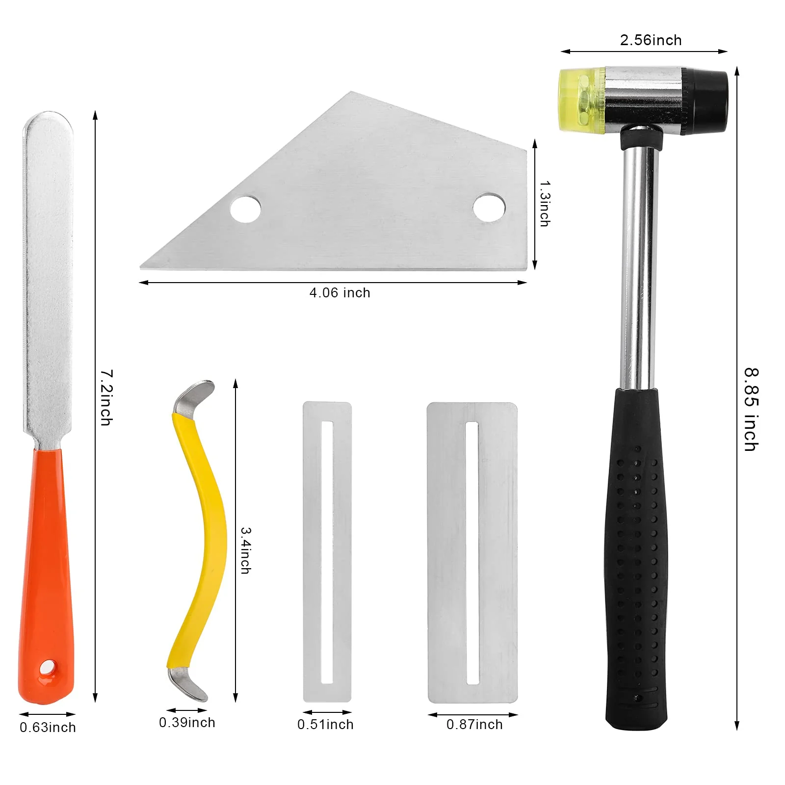 SOUJOY 17 Pieces Guitar Luthier Tool Set, Fret Rubber Hammer, Fret Crowning File, Fret Leveling Beam Sanding Leveler Beam, Fret Rocker, Fingerboard Guards, String Spreaders for Guitar Bass - Image 2