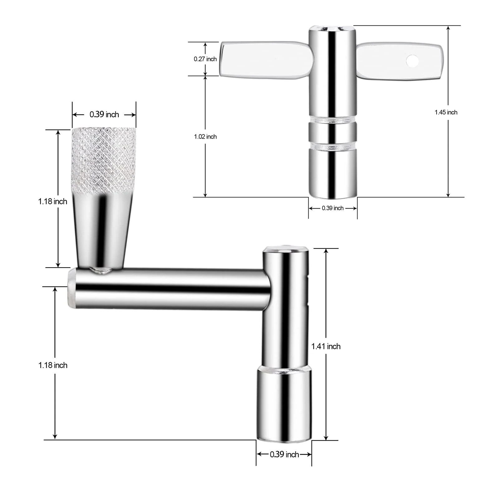 Soulmate Drum Keys 3-Pack Drum Tuner Drum Tuning Key with Continuous Motion Speed Key Percussion Hardware Tool With Hole, Universal Drum Key (Chrome-Plated Steel) 1+3 - Image 5