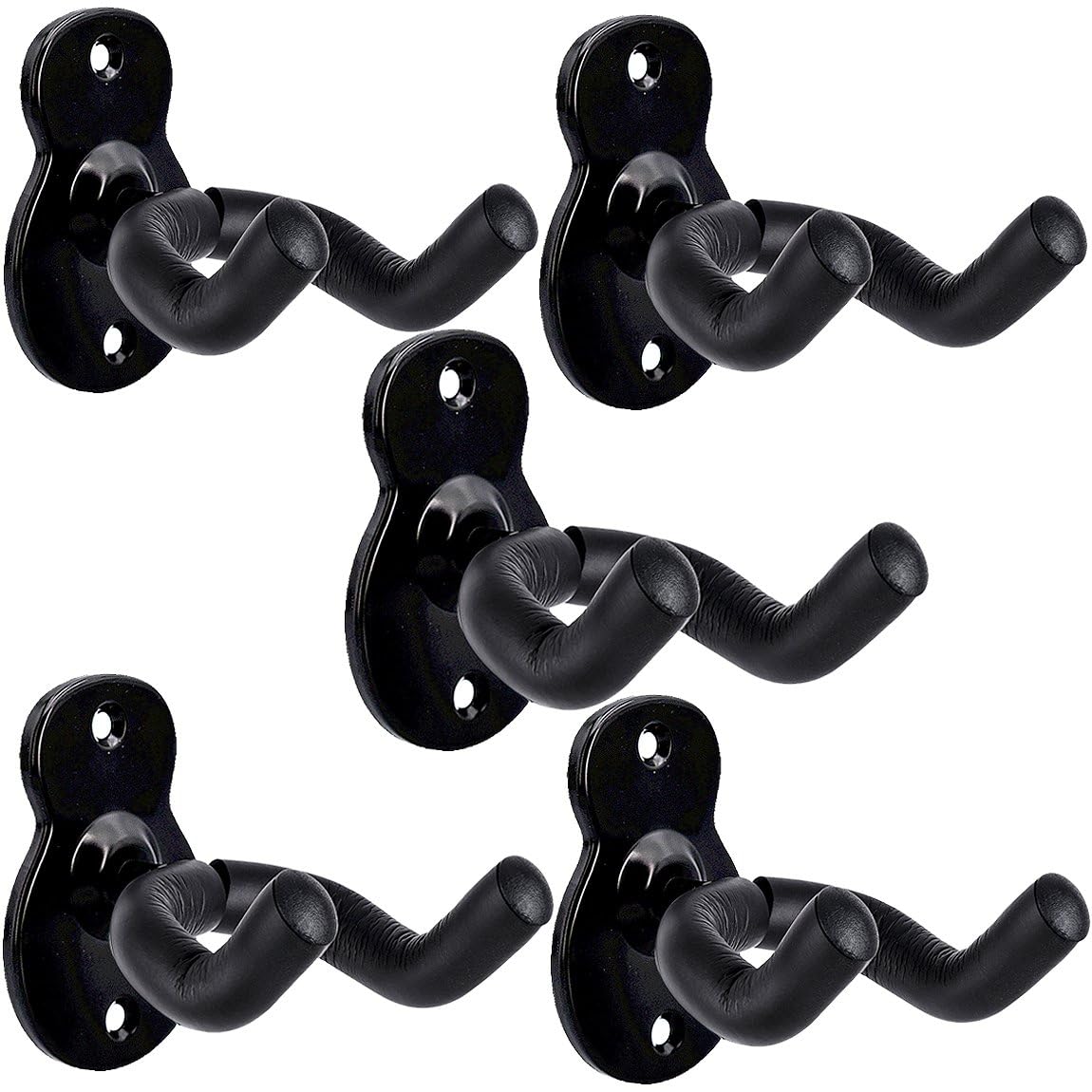 Sound harbor Guitar Wall Mount 5 Pack Wall Hangers for for Acoustic Electric Bass Guitar and More 5Pack Hanger