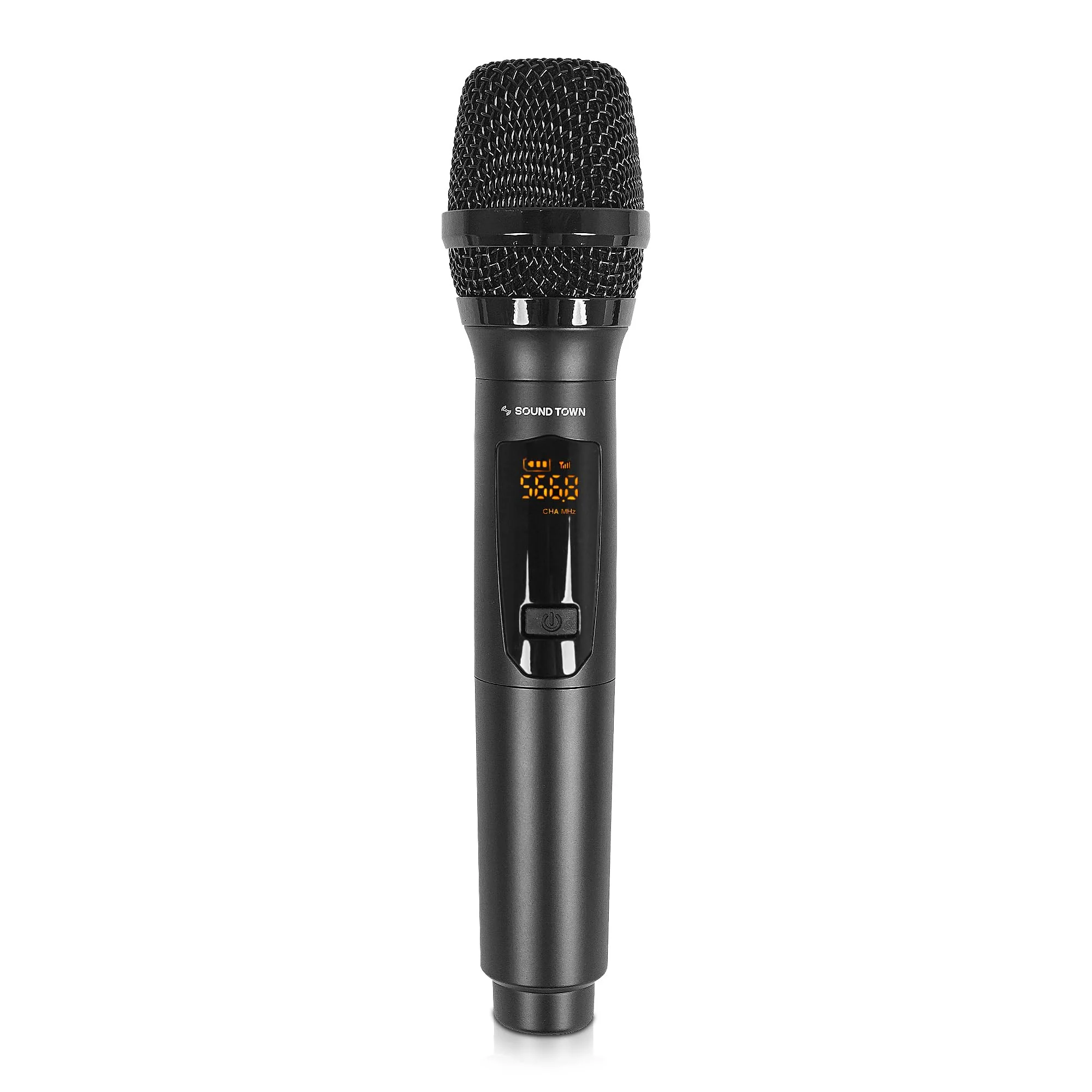 Sound Town Wireless Metal Handheld Microphone with 8 Channels, Built-in Pop Filter, Replacement for SWM15-MAX & SWM16-MAX Wireless Microphone Mixer Systems, Channel B (SWM-MAX-BMIC) Metal CHB - SWM15-MAX, SWM16-MAX