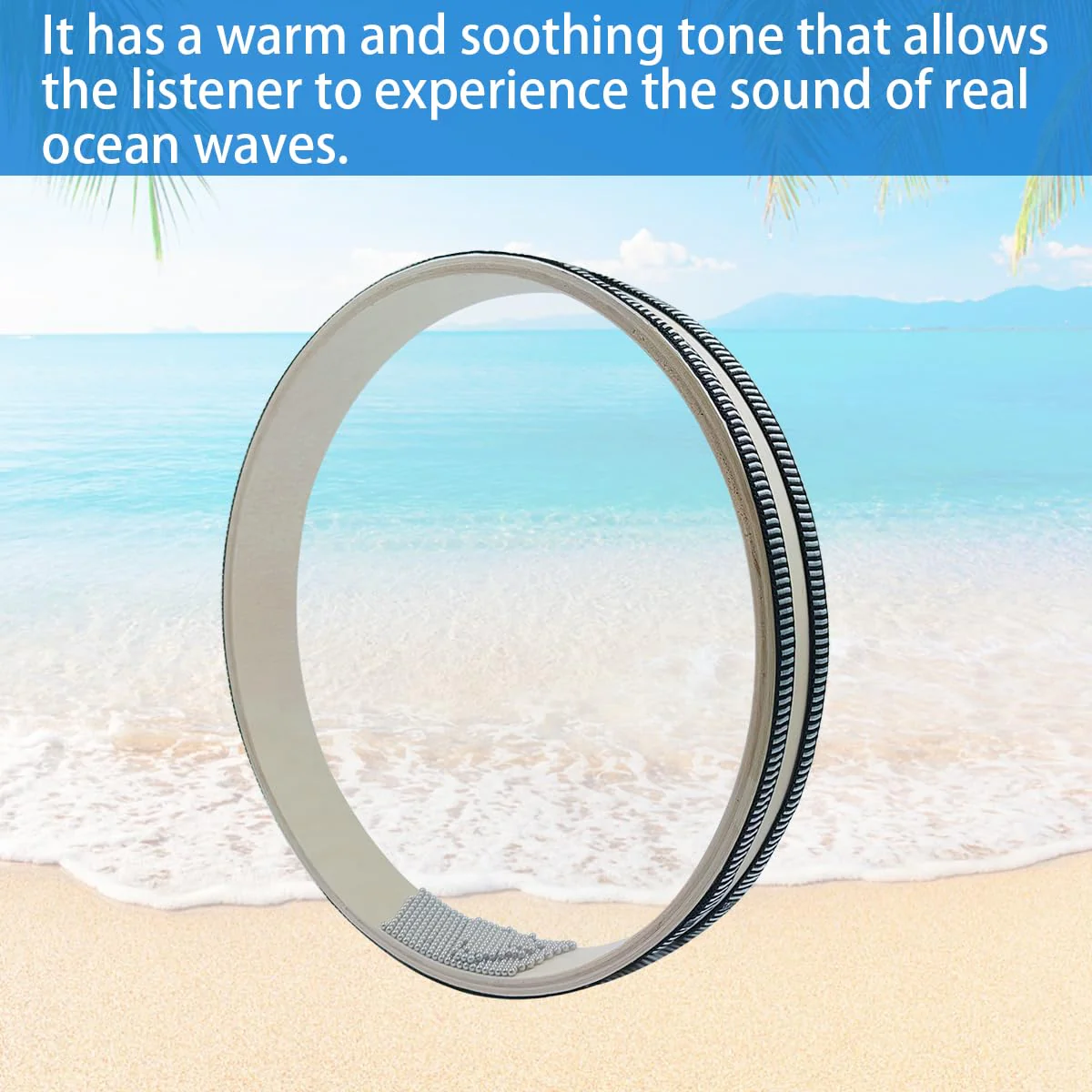 SourceTon 10" Natural Wood Ocean Drum (2-Pack) – Wave Sound Therapy Instrument for Meditation, Sleep Aid & Music Healing, Percussion for Autism & Relaxation - Image 3