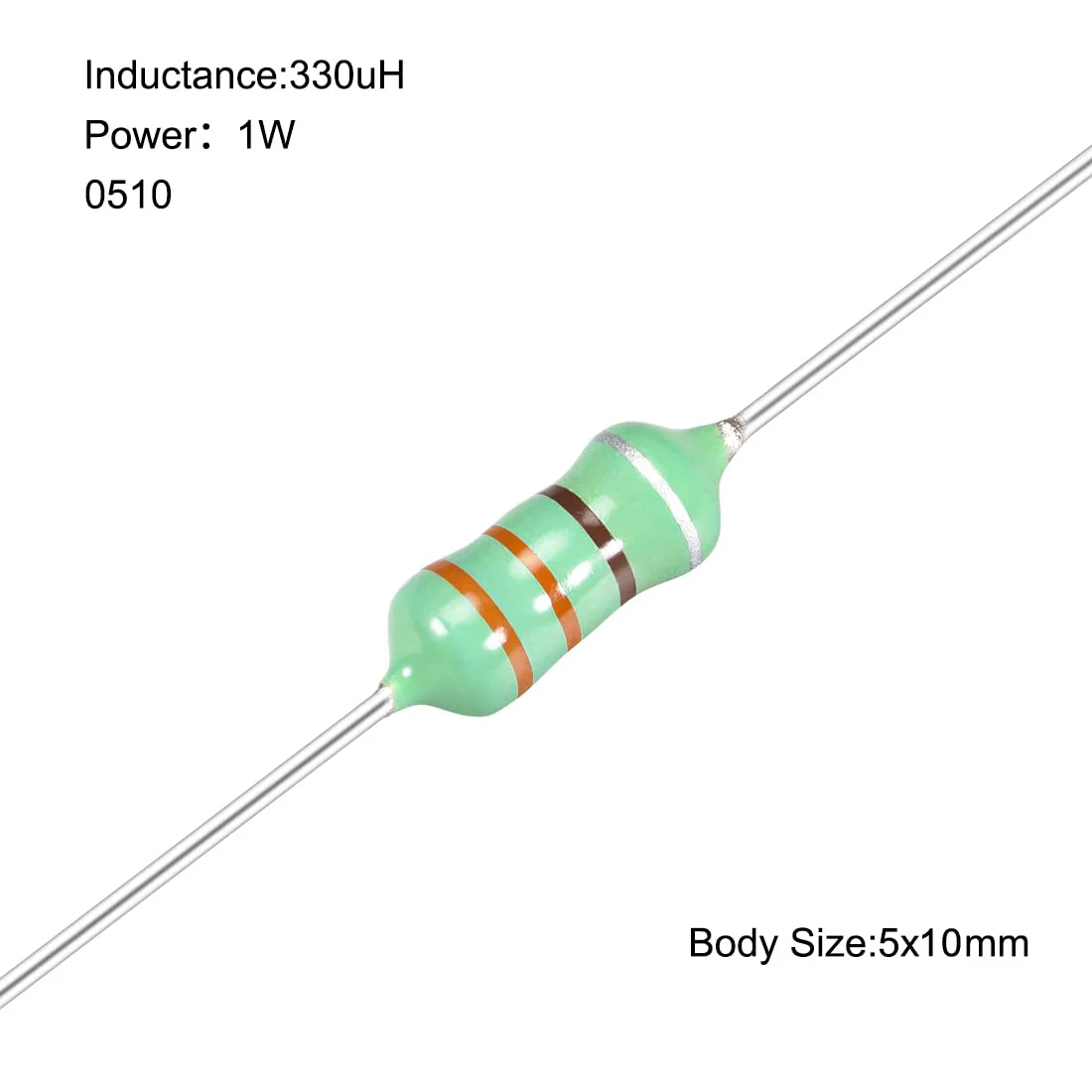 sourcing map 25pcs 0510 Colourful Ring Inductance 330uH 1W Axial RF Choke Coil Inductor - Image 2