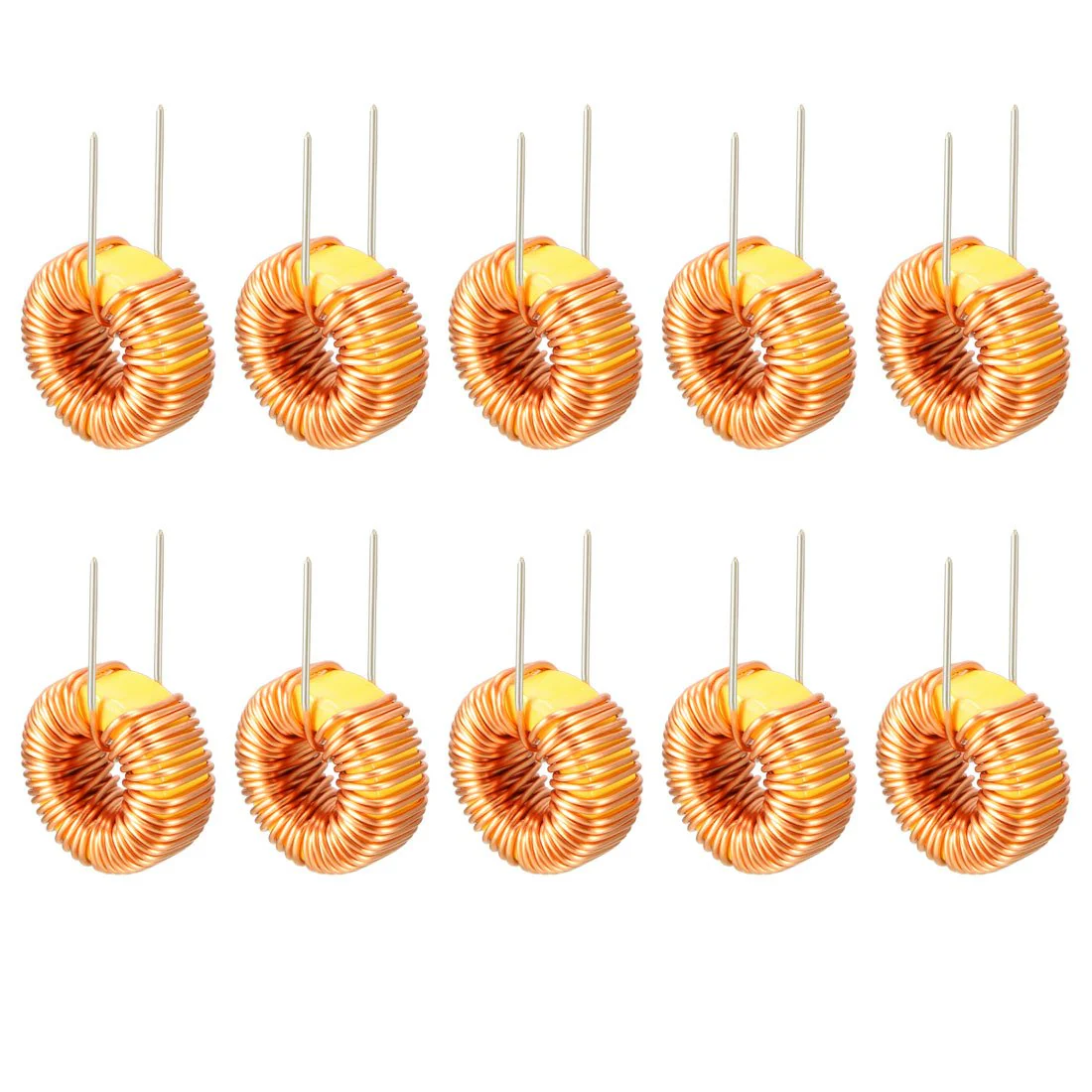 sourcing map Horizontal Toroid Magnet Inductor Monolayer Wire Wind Winding 6ACoil Pack of 10