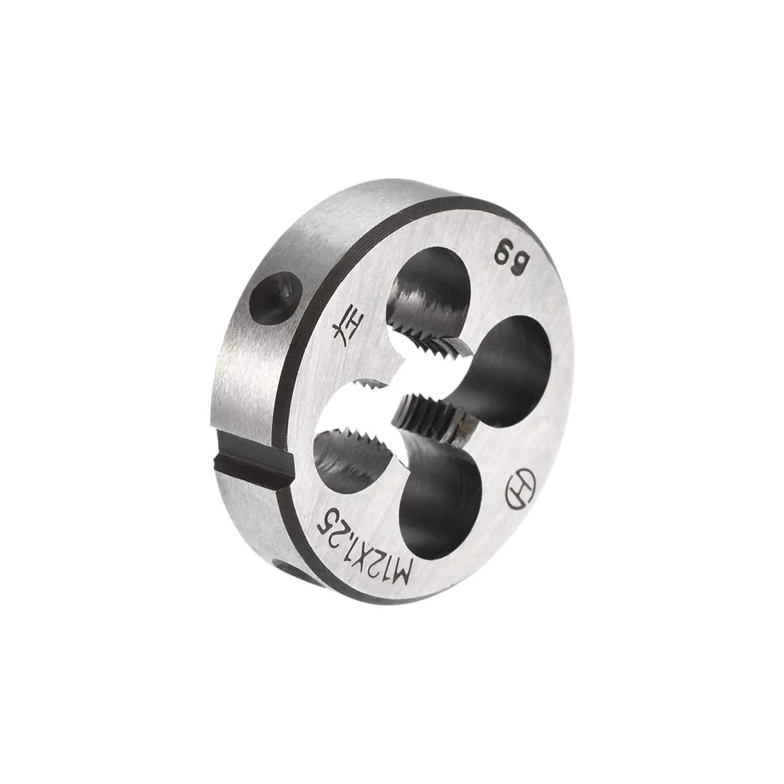 sourcing map M12 X 1.25 Metric Round Bar Machine Thread Left Hand Thread Alloy Tool Steel